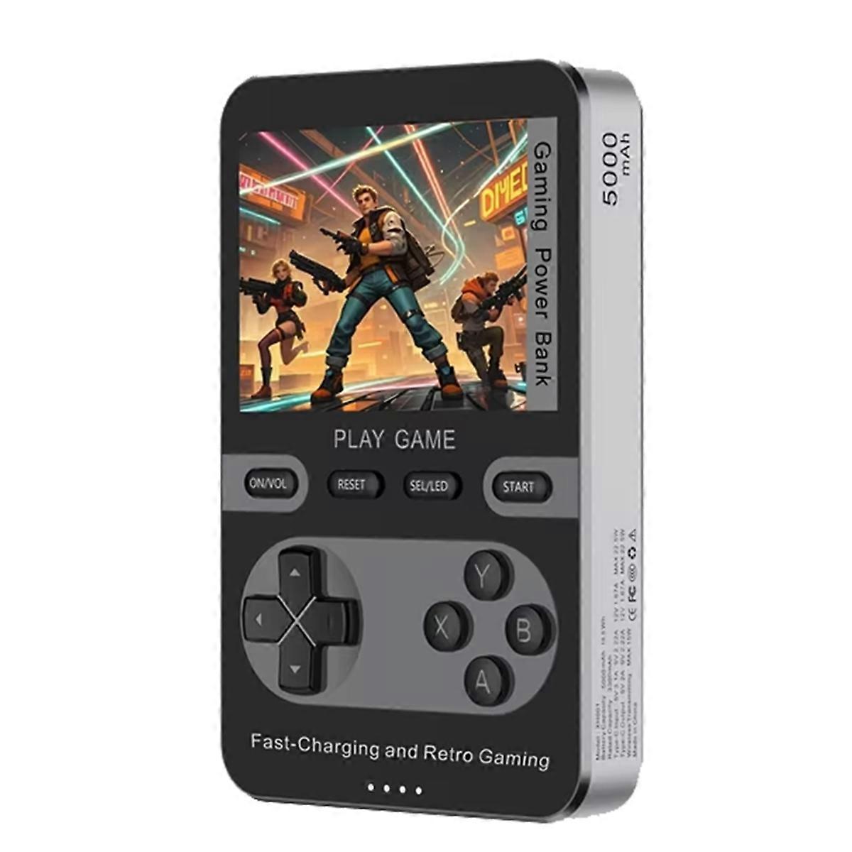 Wireless Fast Charging Mobile Power Game Machine Magnetic Charging Treasure 5000 MA Palm Game Machine Grey