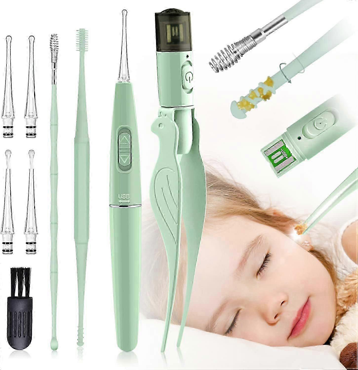 Ear Wax Removal Tools,9 Pack Ear Cleaning Tool,Ear Pick with 2 LED