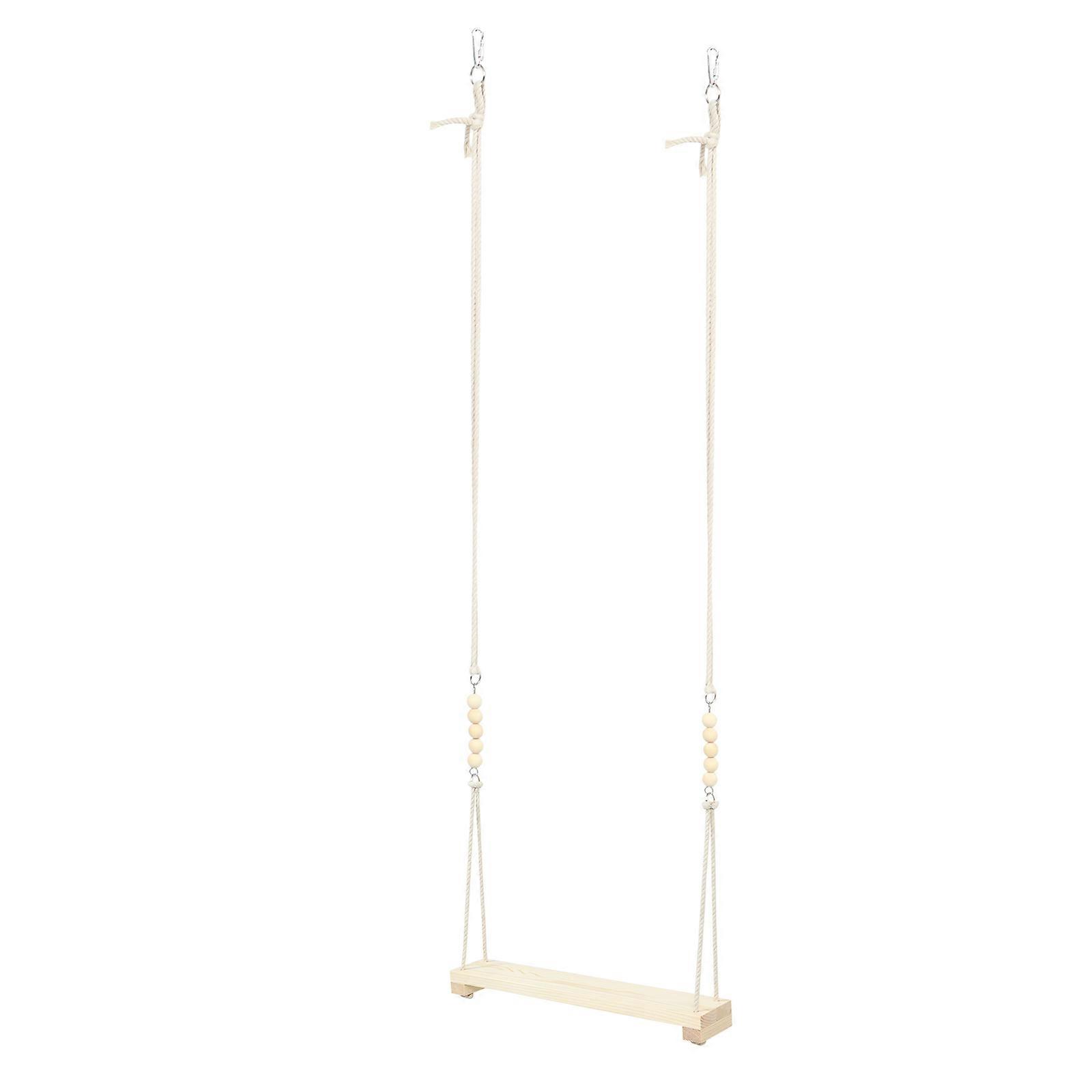 Natural Wood Bird Swing Perch for Chickens and Parrots – Durable Hanging Play Stand for Swinging, Chewing, and Climbing Enrichment