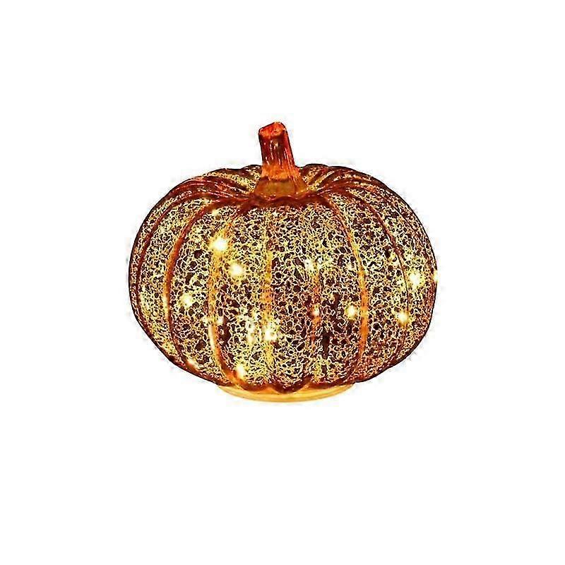 Twinkle LED Light Pumpkins, Timer Lighted Sparkling Starry Night Glass Pumpkins