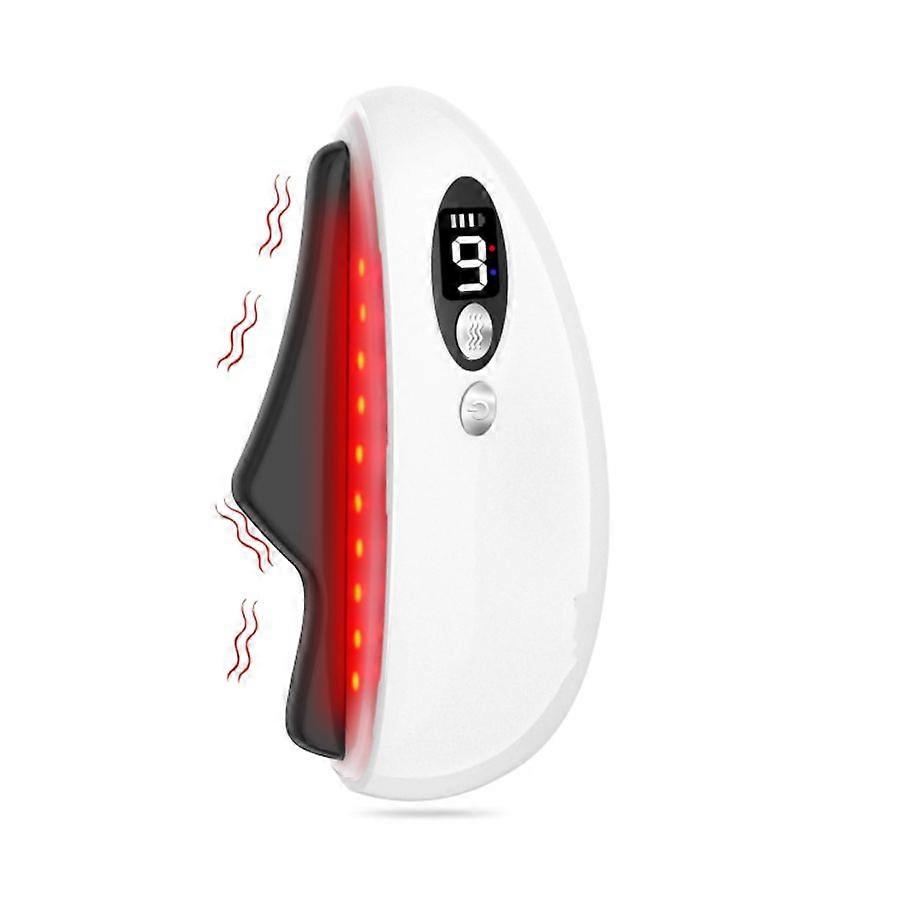 Electric Gua Sha Facial Tool, Obsidian Gua Sha Tool for Face, Body, Heating and Vibration for Facial Contouring(white)
