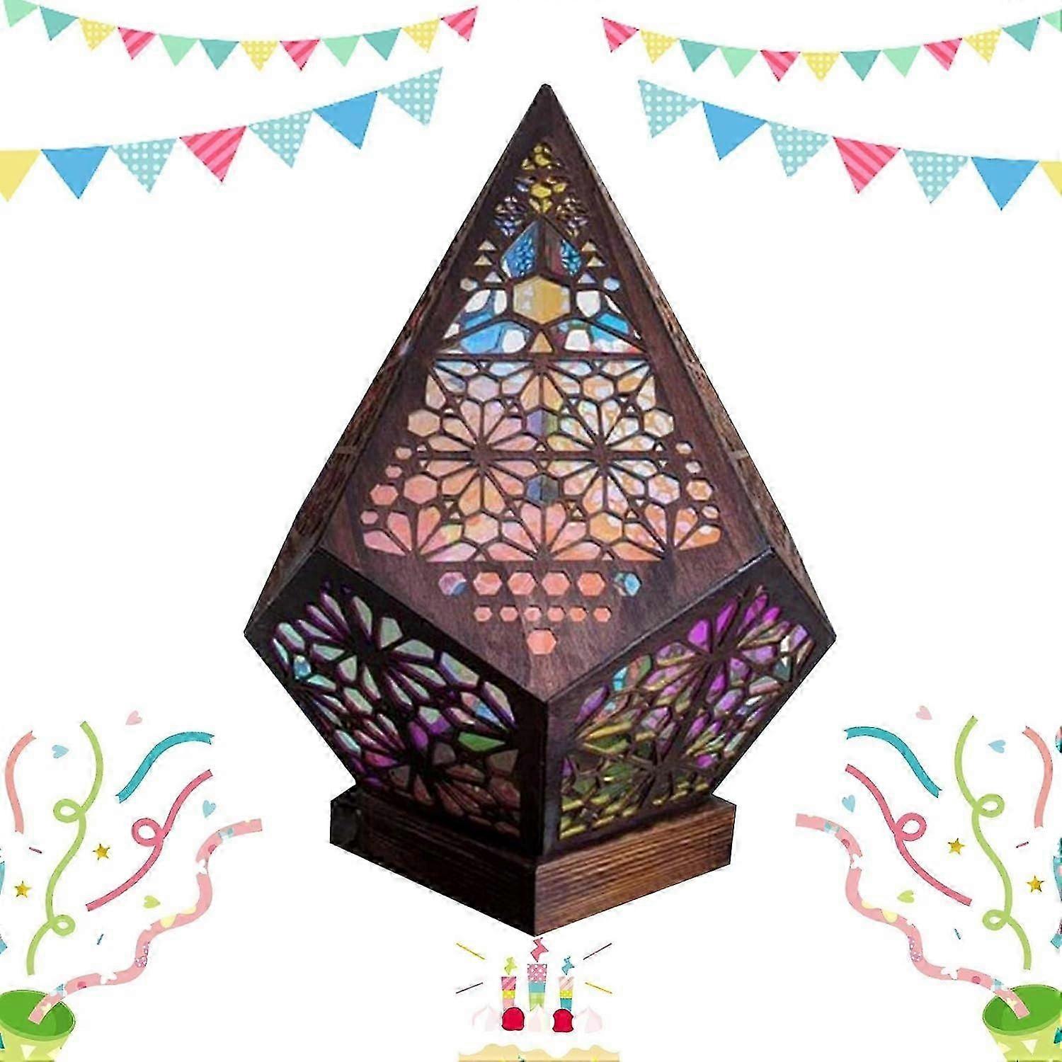 Bohemian Polar Star Floor Lamp LED Colorful Diamond Lights 3D Prism Projection  cs