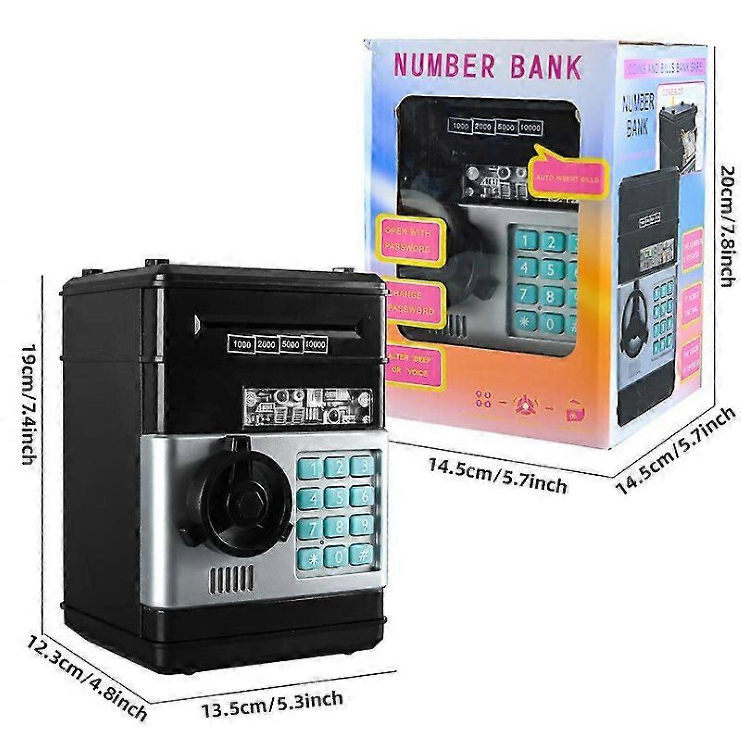 Multicolor lighting and audio electronic safe, black -HK908