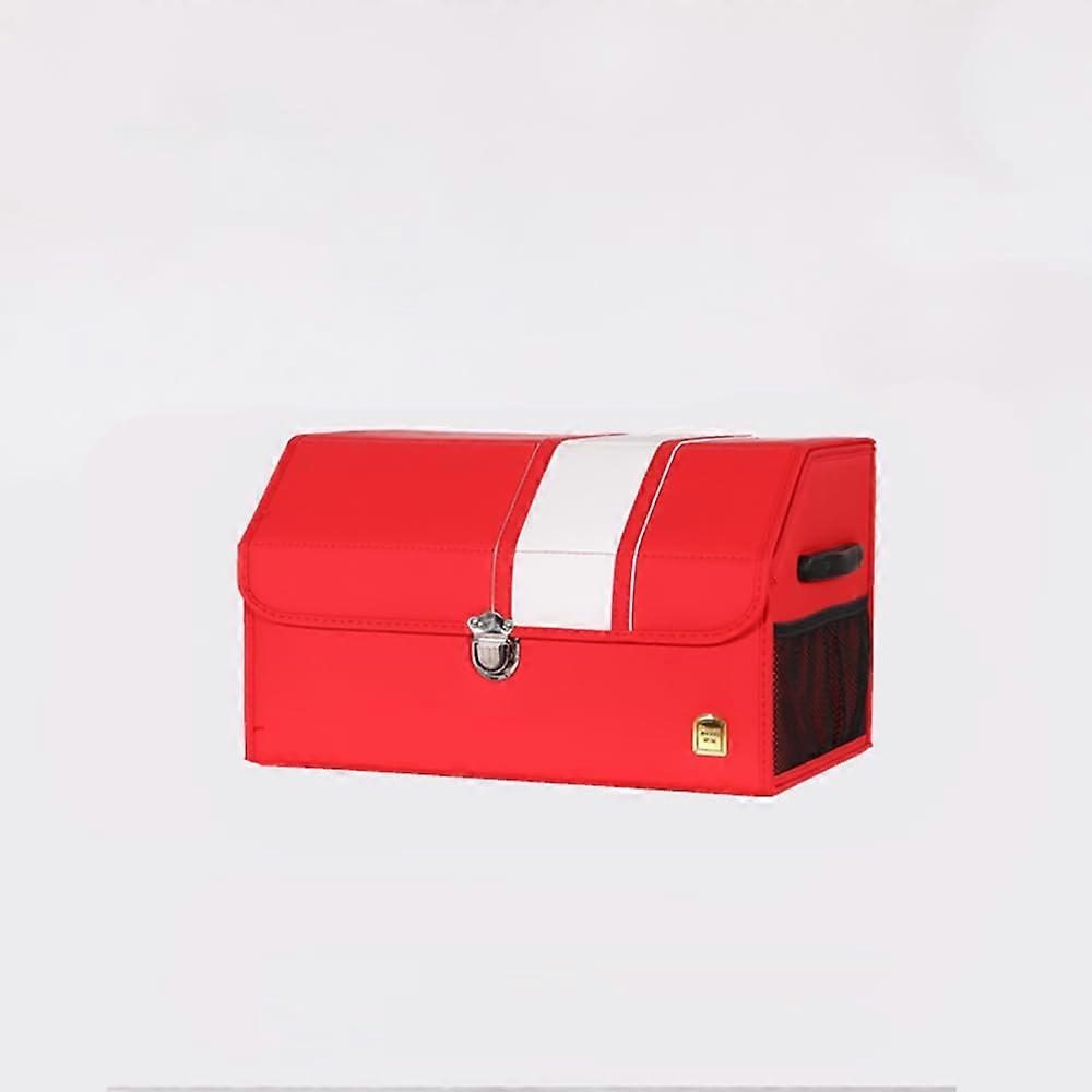 Car Leather Trunk Organizer Porsche Boxster 987 981 Cayenne Compatible Foldable Red M Size