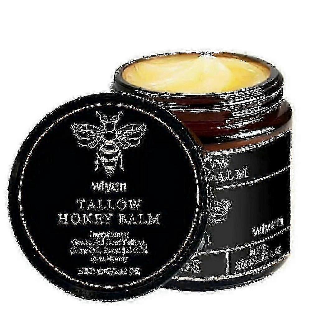 1-3x Organic Grass-Fed Beef Tallow Balm with Raw Honey