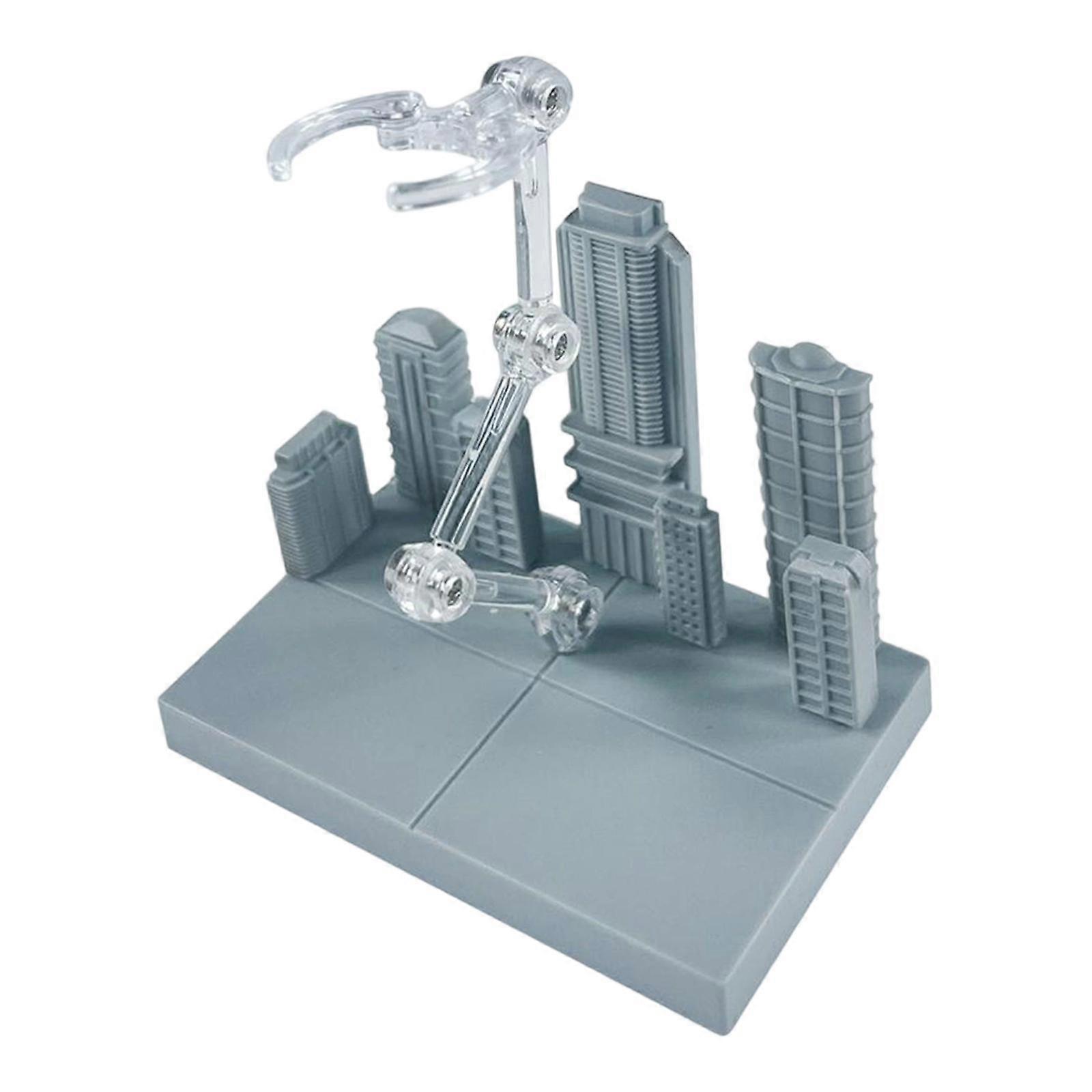 Action Figures Display Stand with City Background with Two Adapters Lightweight