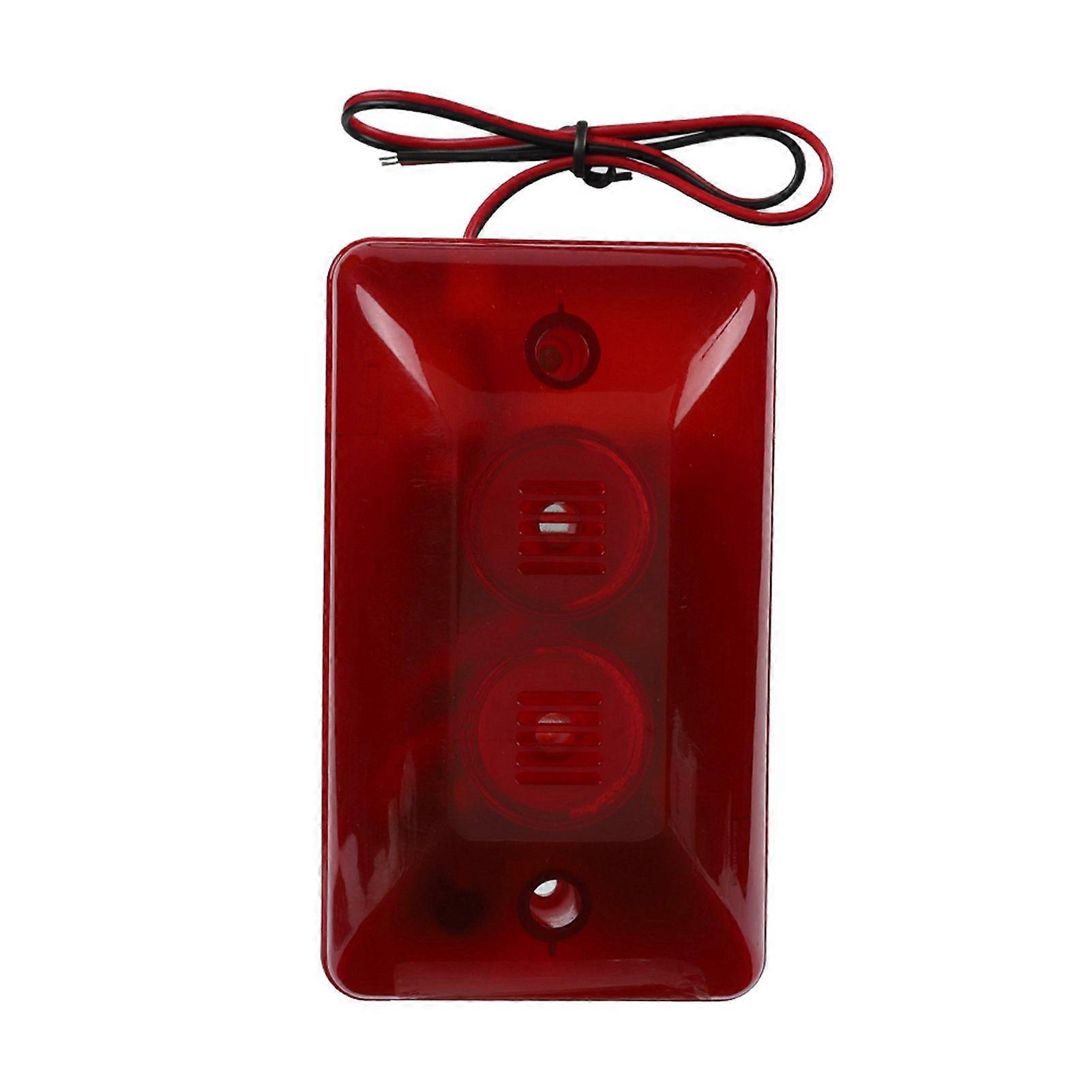 12V 15W Wired Strobe Siren Sound Alarm Strobe Flashing Red Light Sound Siren for Home Hotel