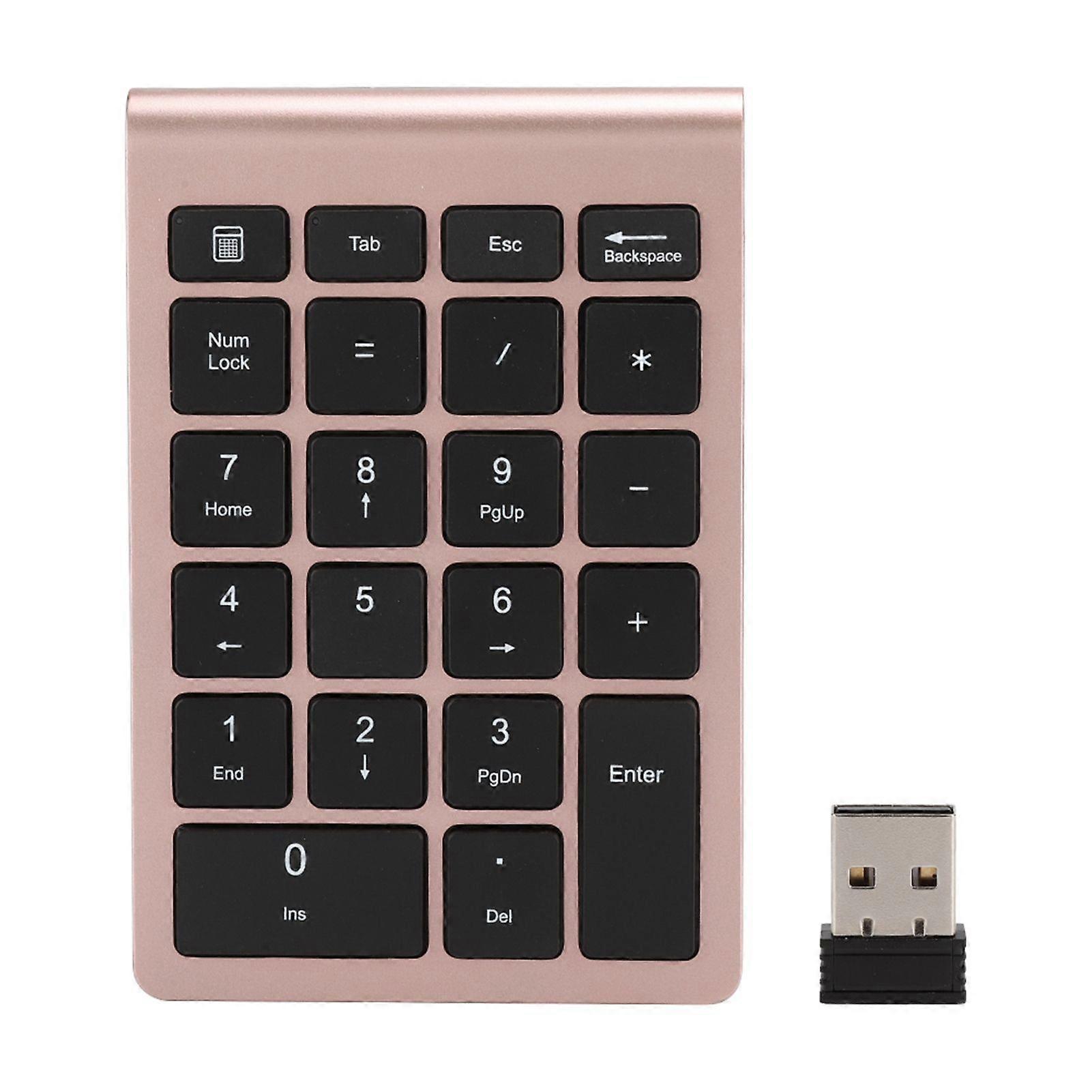 RF304 22 Keys Numeric Keypad USB 2.4G Wireless Mini Keyboard with ReceiverRose Gold