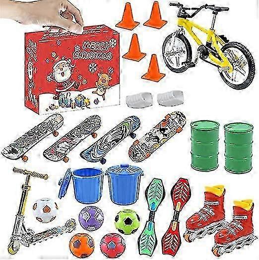 Mini Finger Skateboard Advent Calendar 24 Days Christmas With Colorful Board For Kids Teens Adults