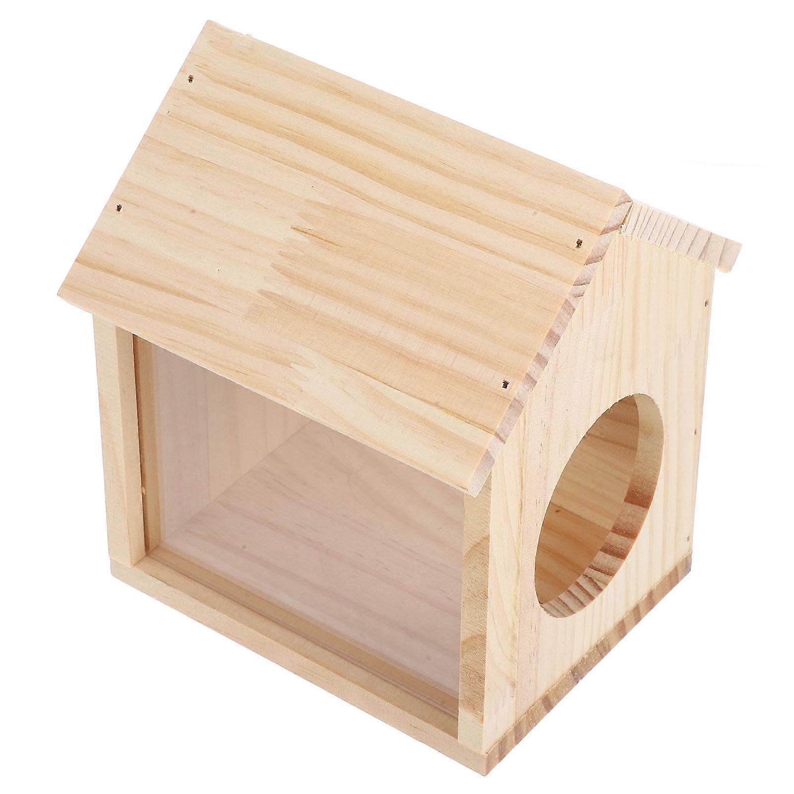 Hamster Hut Hideout Wooden House for Small Pets 3Pcs Multifunctional Habitat
