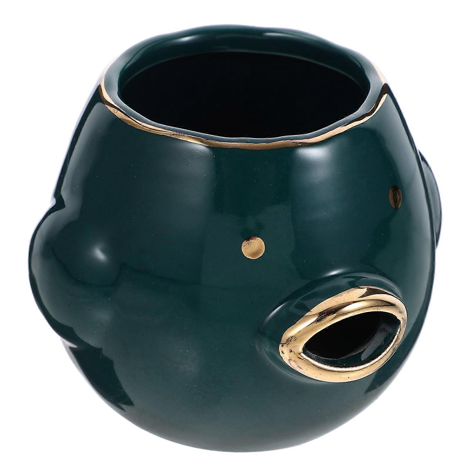 Egg White Separator Ceramic Egg Separator for Kitchen Use Green Chick Design