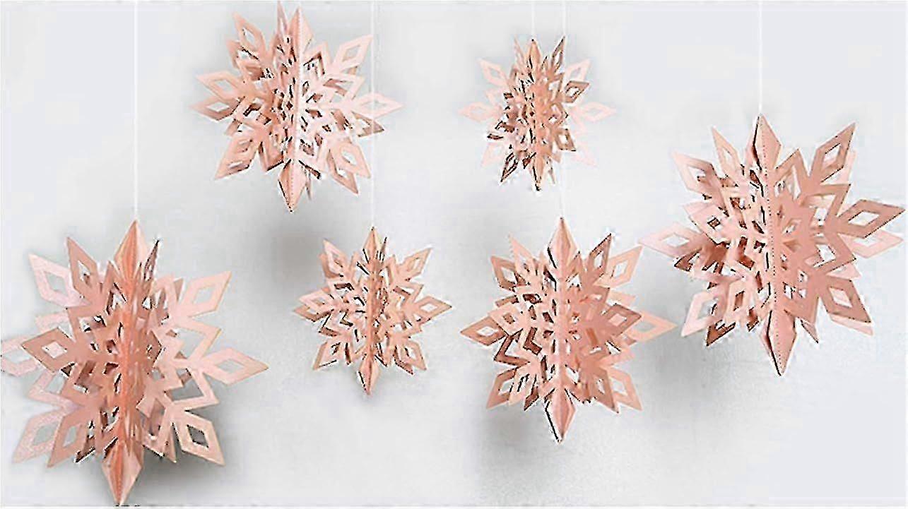 Set of 6 snowflake shaped strings for window decoration 2025