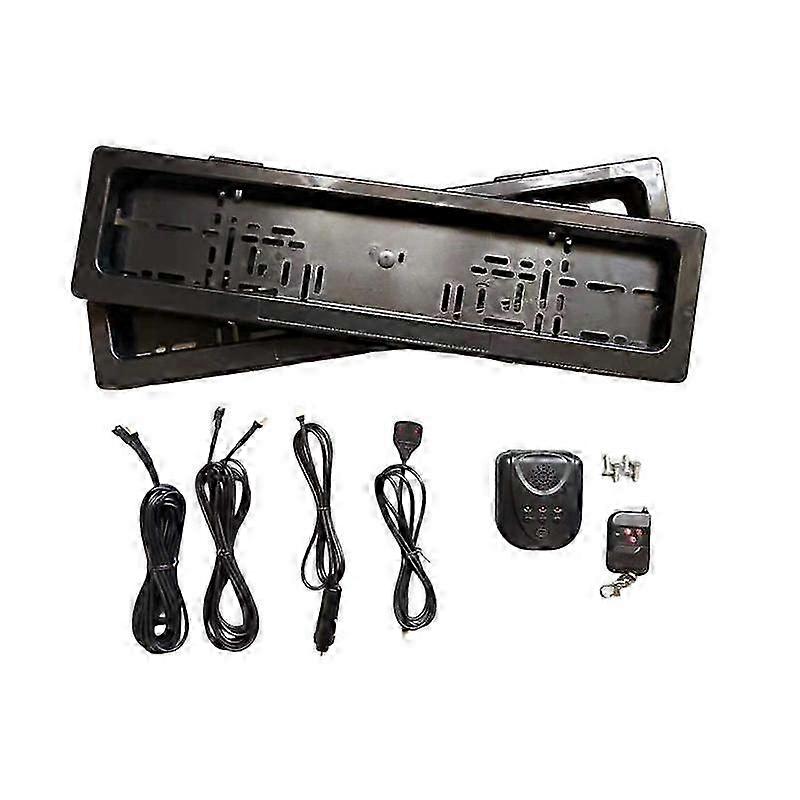 License plate shutter cover for EU cars with remote control - 2PCS set