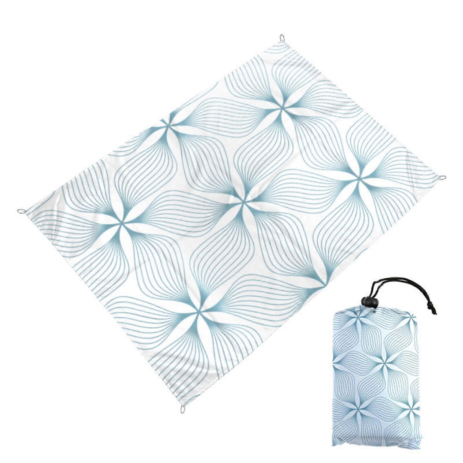 Sand Waterproof Beach Blanket 140x200cm Microfiber QuickDry Extra Large Elegant Flower Pattern For Camping Picnic