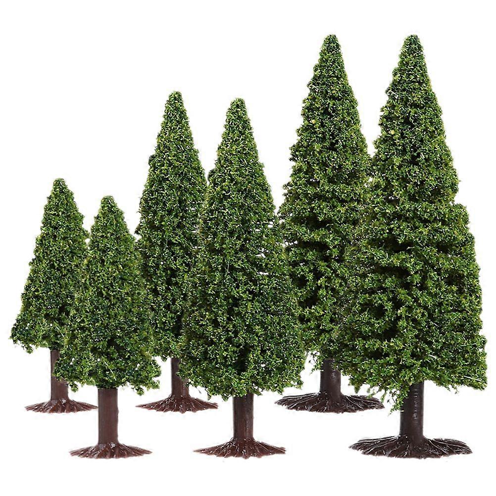 6Pcs Miniature Pine Model Tree Model Train Scenery Architecture Tree Model Scenery