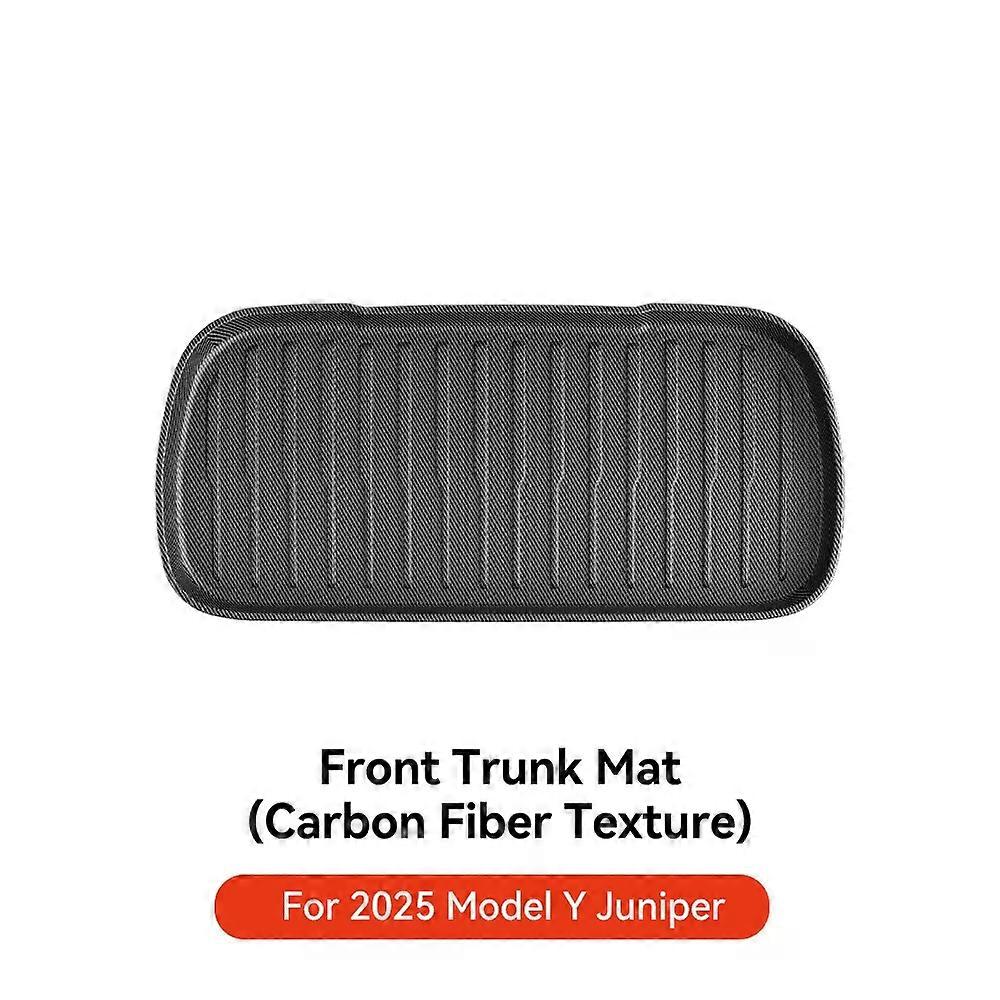 YZ For Tesla Model Y Juniper 2025 TPE Floor Mat Carbon fiber pattern Car waterproof Anti-Slip Trunk Floor Liner Backrest Mats