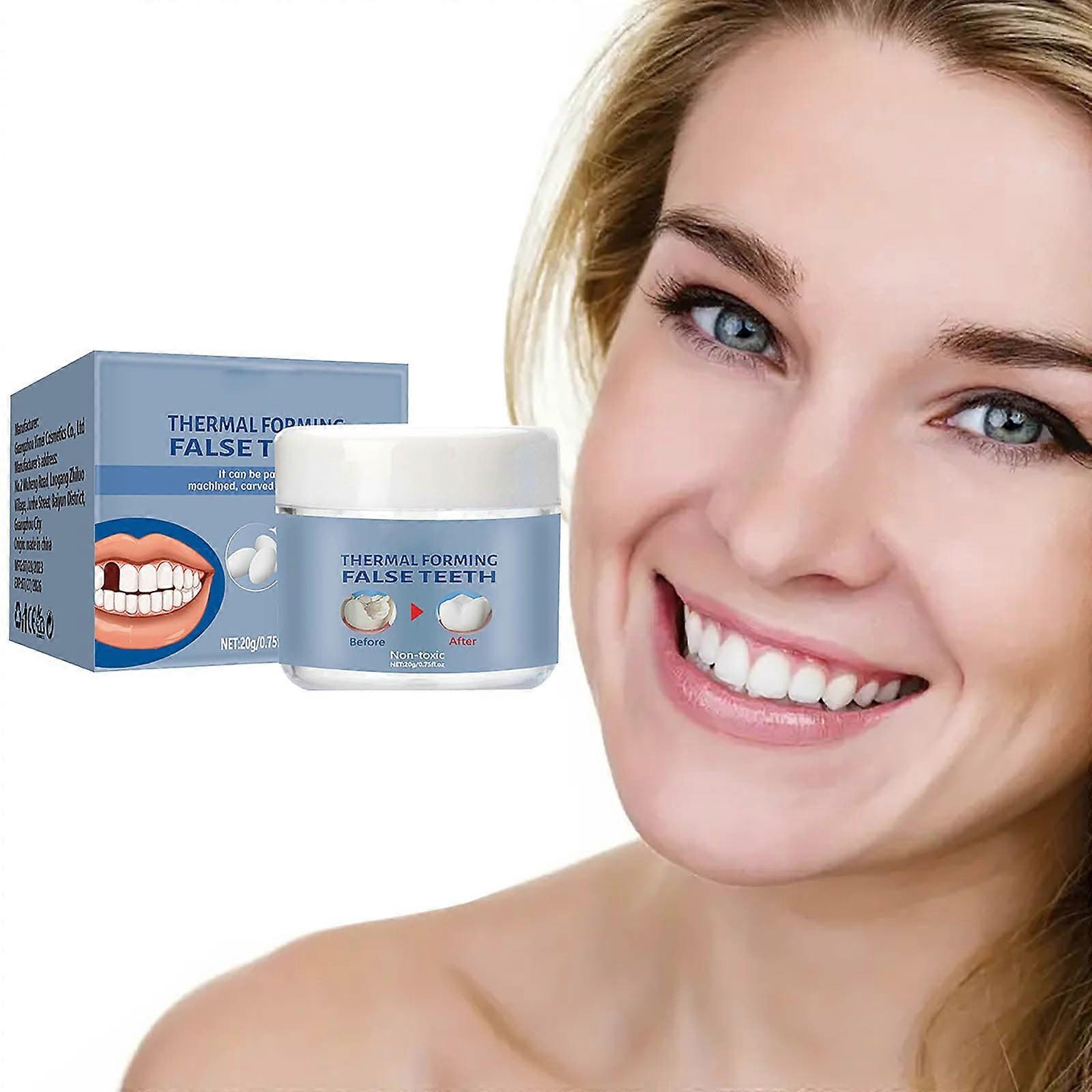 2PCS Filler for Front Teeth Moldable Glue for Teeth Natural Look Easy Application Long Lasting Fix