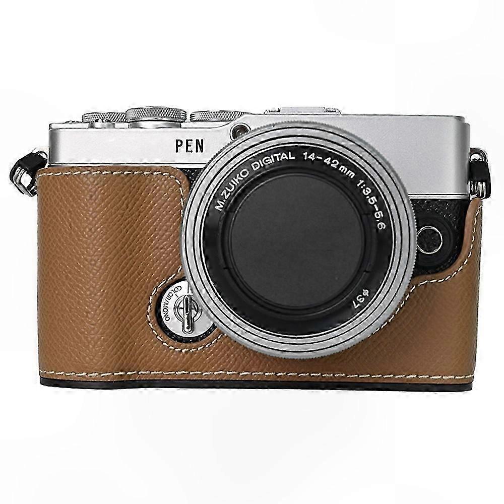 Textured Leather Camera Case for PEN E-P7 with Easy Battery Replacement Functionality