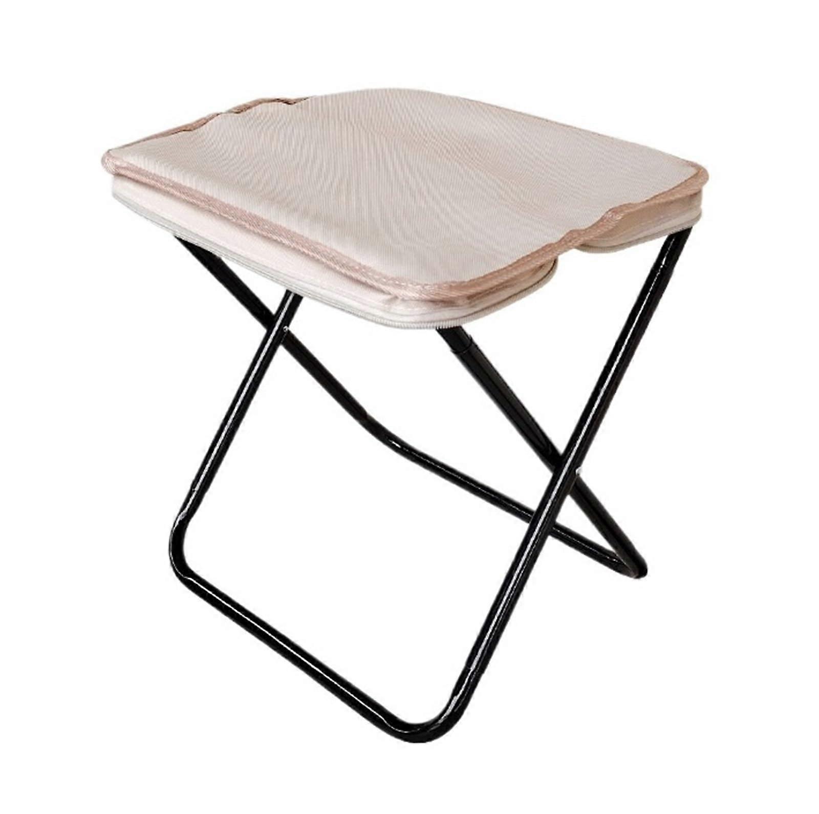 Folding Camping Chair Outdoor Portable Folding Stool With BuiltIn Storage 26x32x31cm White Black
