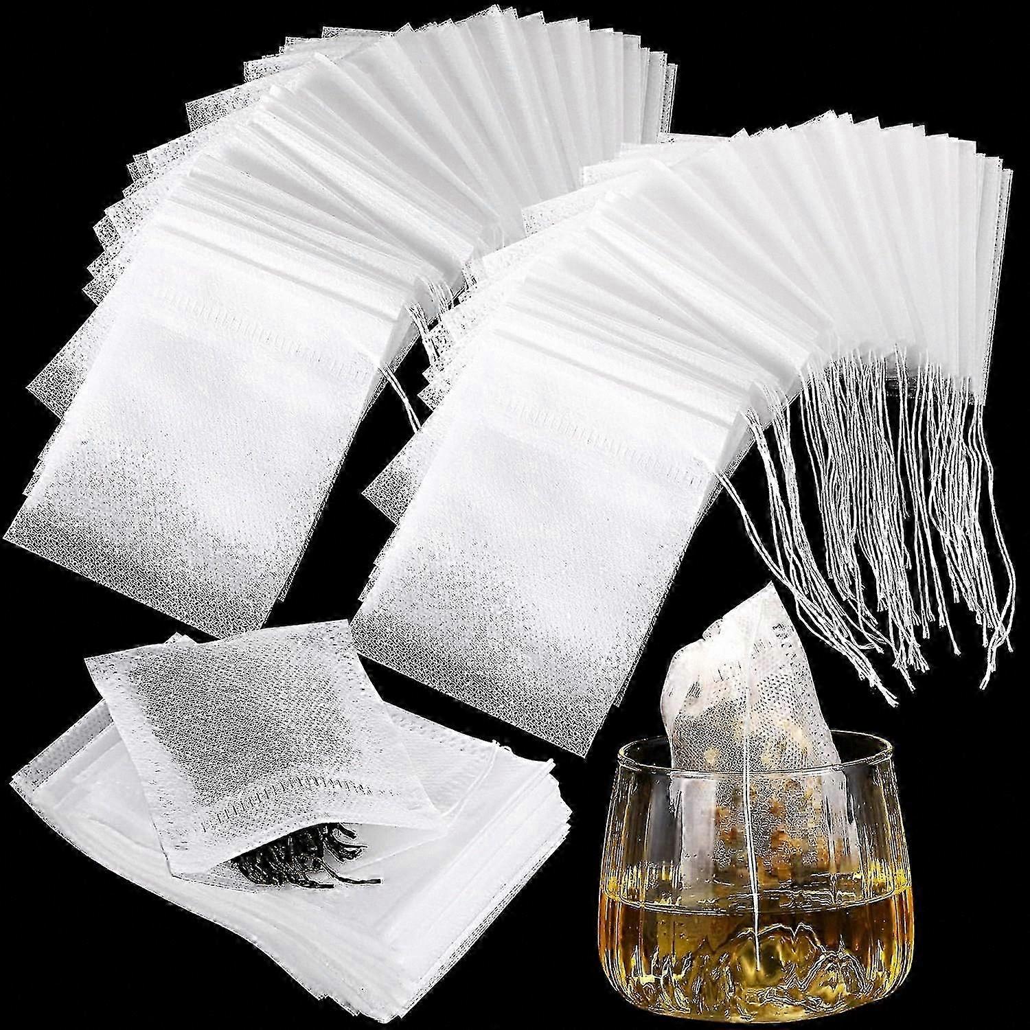 1000 Count Disposable Tea Filter Bags with Drawstring for Loose Leaf Tea, Spice Sachets, Bath, and Cooking Use