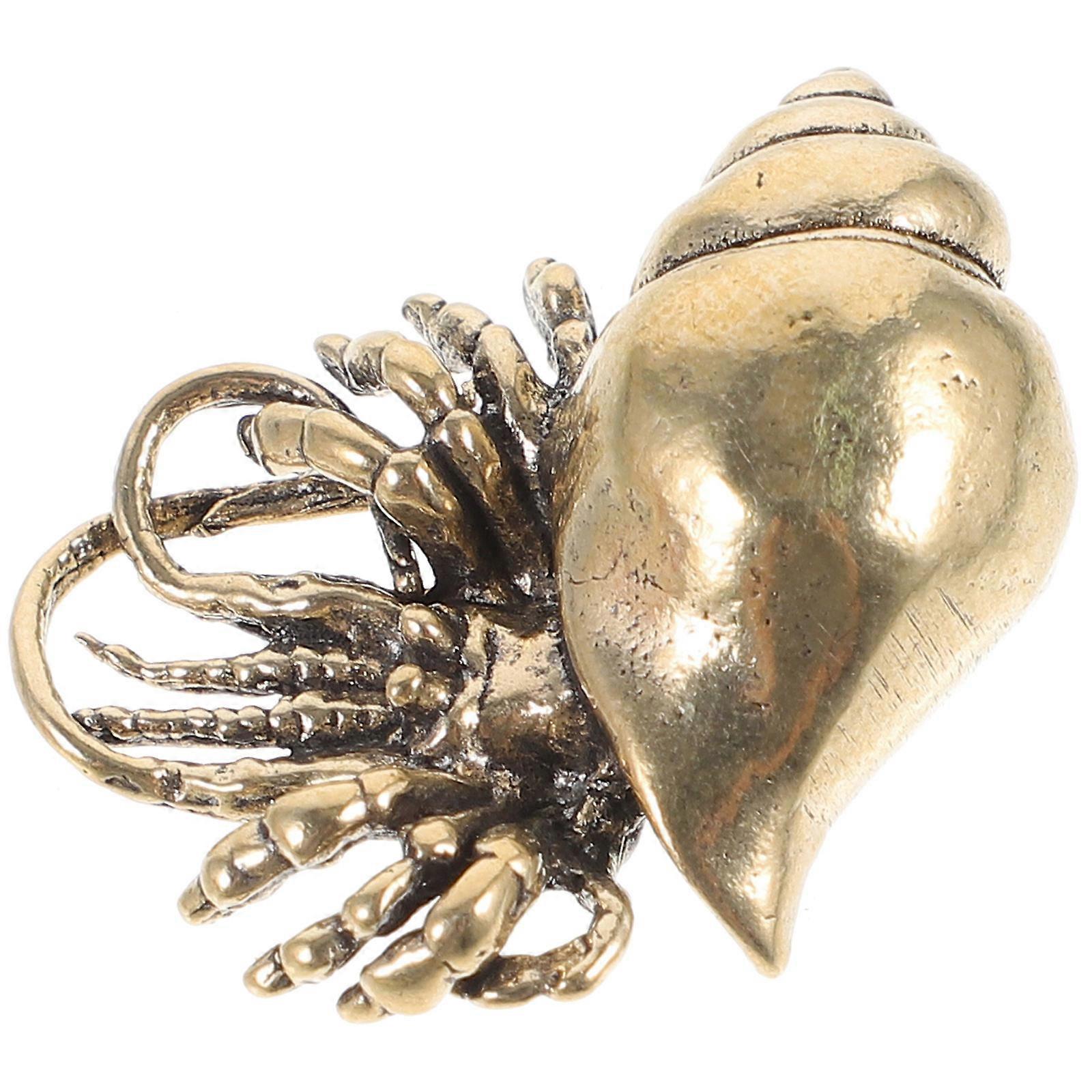 Golden Brass Hermit Crab Statue for Indoor Decor 5Pcs Set