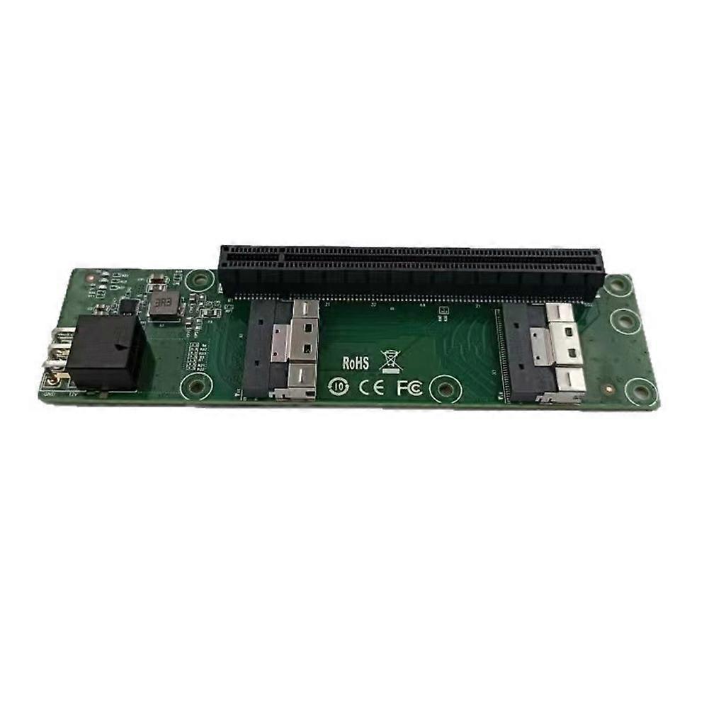 PCIe 5.0 X16 to MCIO 8i Adapter Card 2-Port SFF8654 X8 to PCIe X16 Slot Riser PCIe 5.0