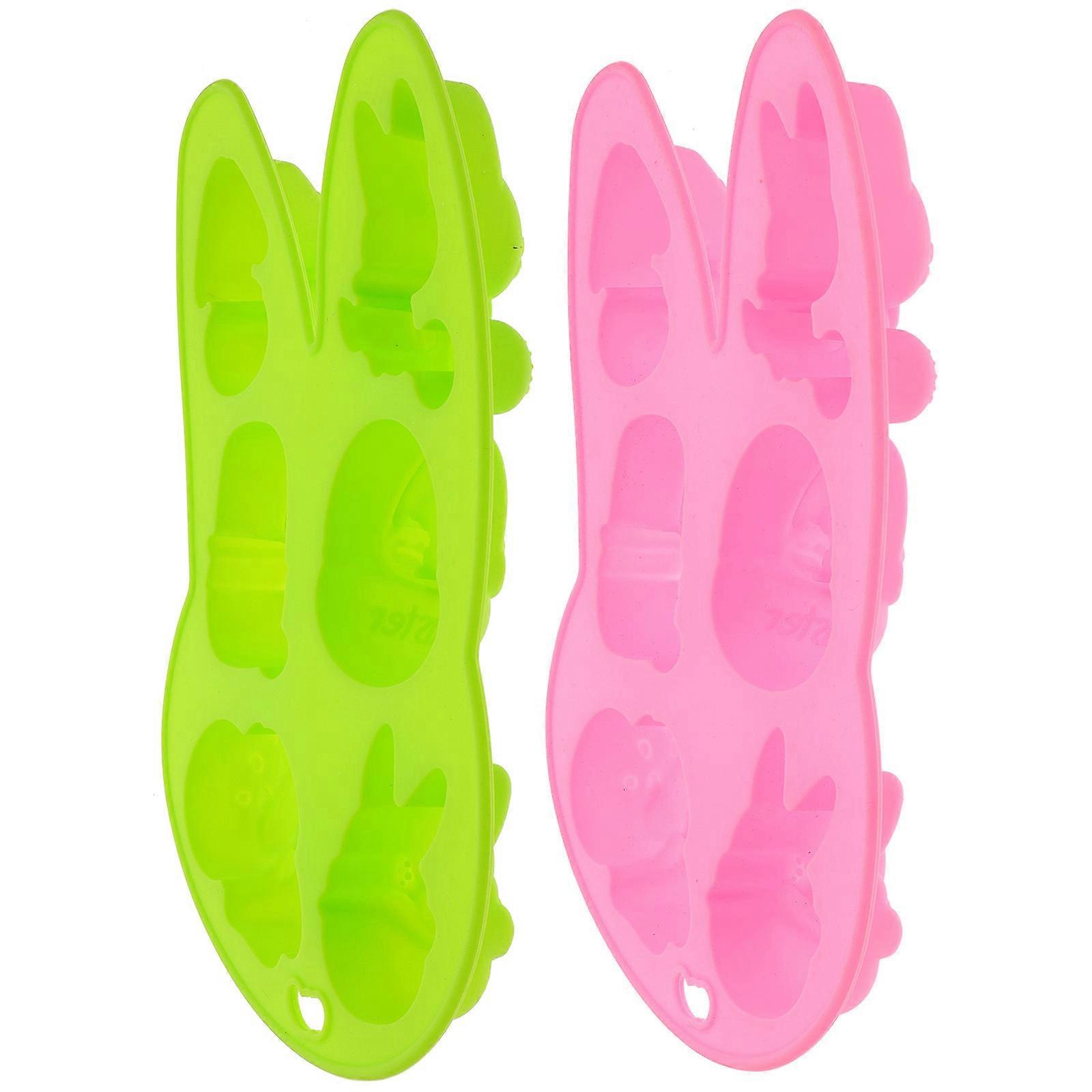 Easter Silicone Mold Rabbit Fondant Mold for Baking 4Pcs Assorted Color