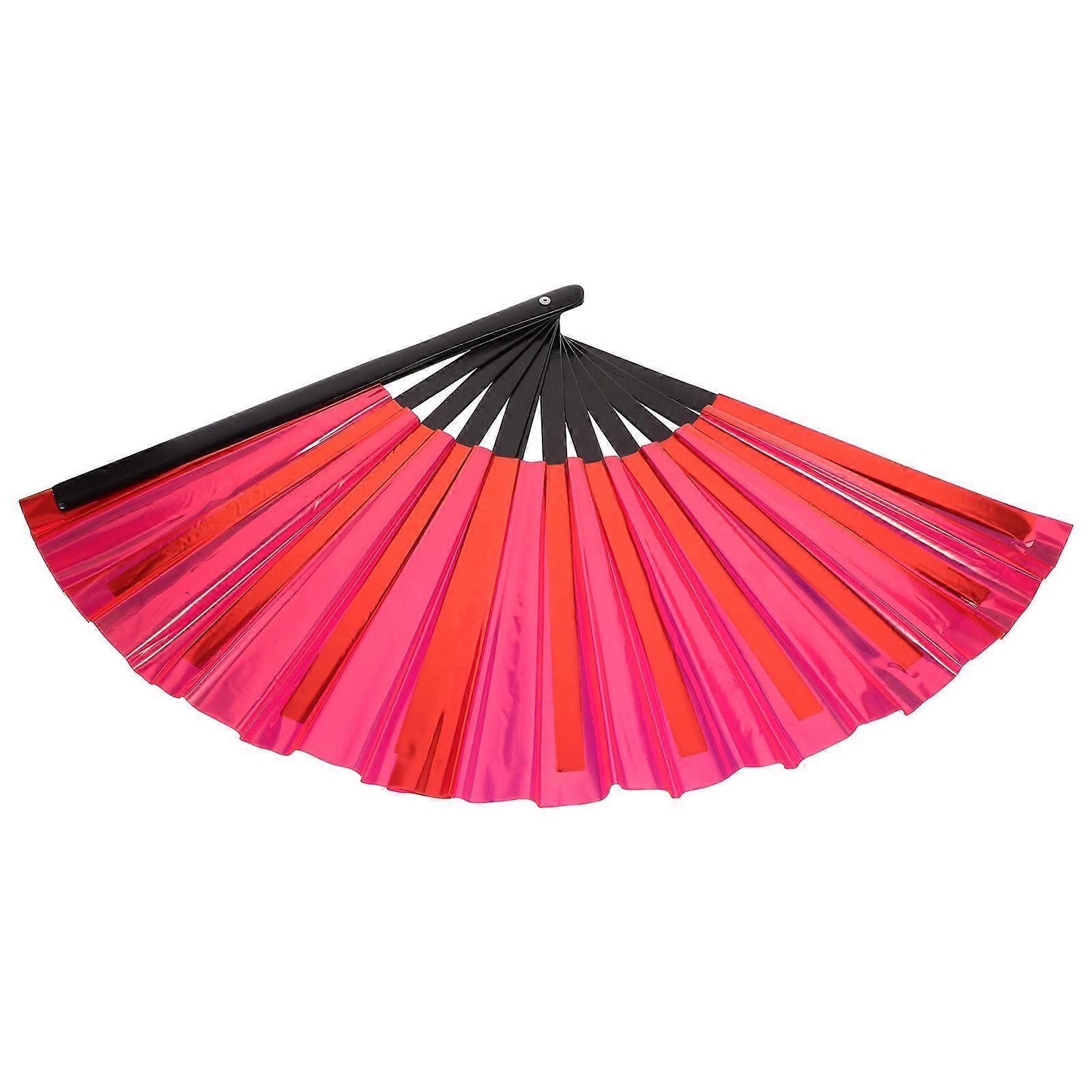 Decorative Hand Folding Fan For Adults In Red Perfect For Birthdays And Performances 1Set