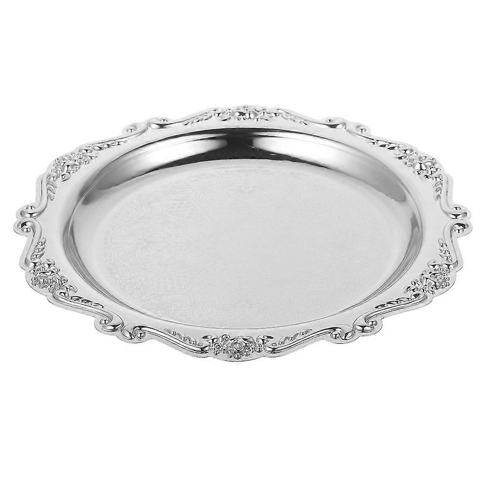 Silver Iron Serving Plate and Snack Serving 5Pcs