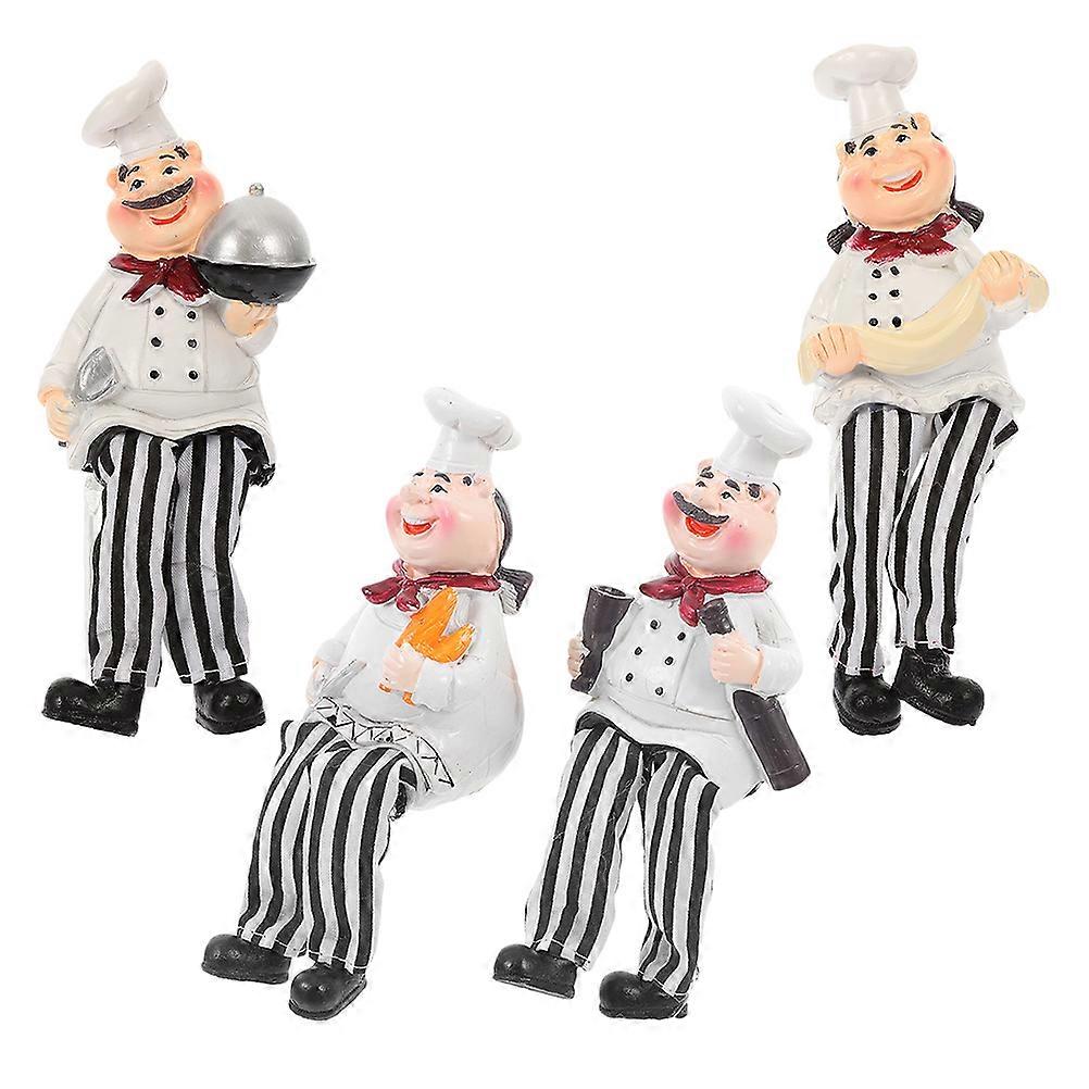 Resin Chef Model Delicate Chef Statue Ideal For Gift Giving Character Statue 12 Pcs Unique Table Decoration