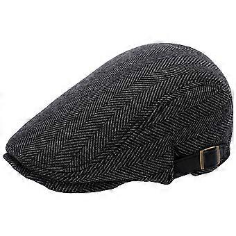 Peaked Cap Woolen Beret Adjustable for Men Casual 3Pcs Set