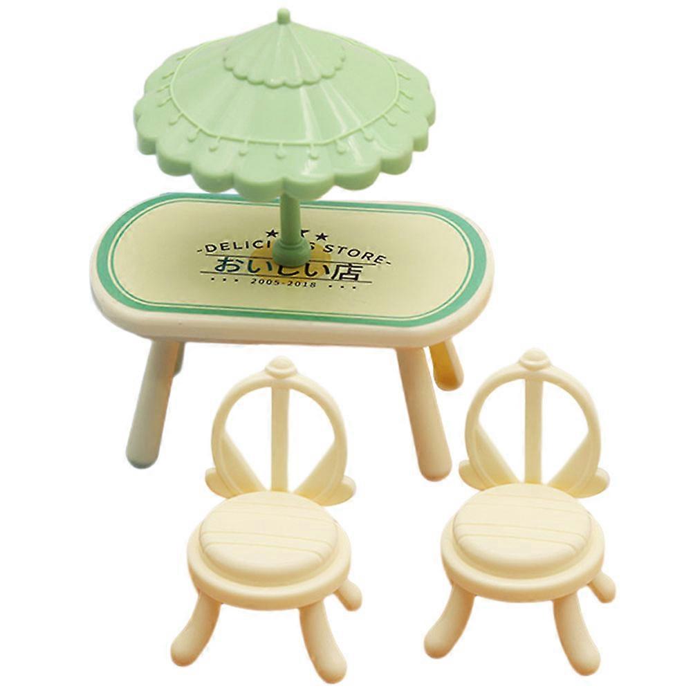 Miniature Dining Table Chair Furniture For Micro Landscape Decoration Various Colors 5 Sets