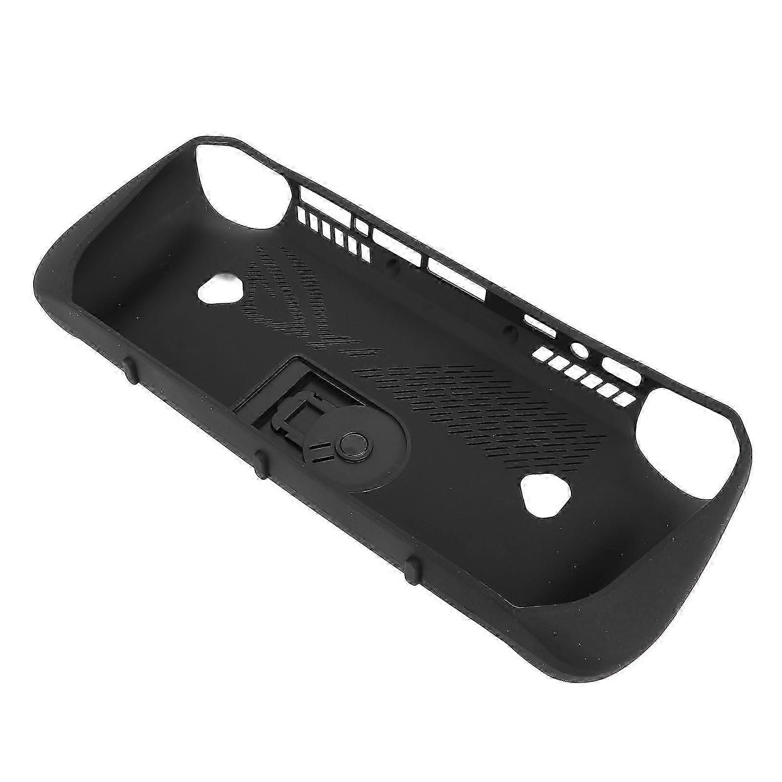 2025 Protective Case for ROG Ally X 2024 TPU ABS Game Console Cover Shell with Back Stand Screen Protector Thumbstick Caps Black