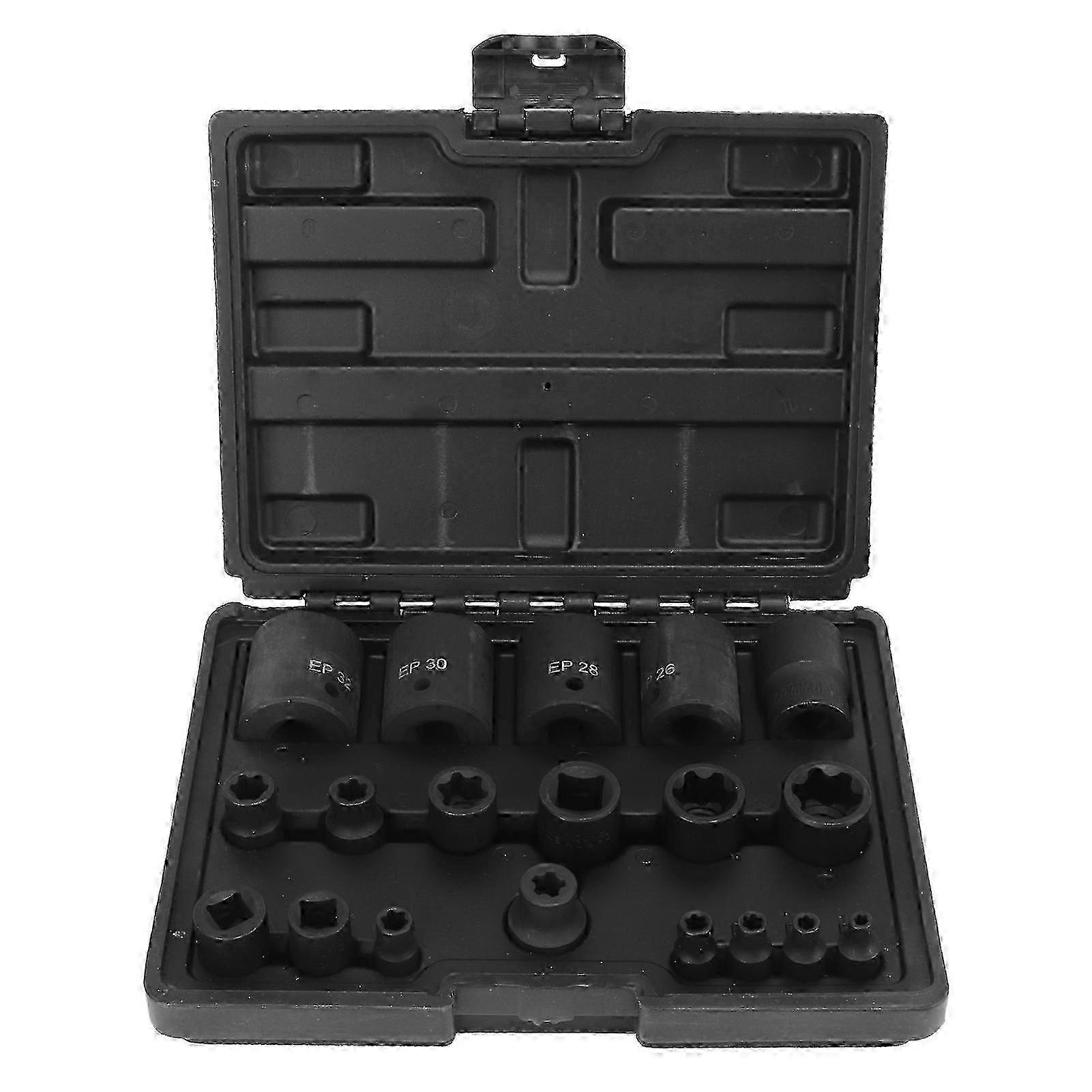 19 Pcs EP Socket Set Female External Star Socket EP4 to EP32 High Torque Deformation Prevention Puller Tool