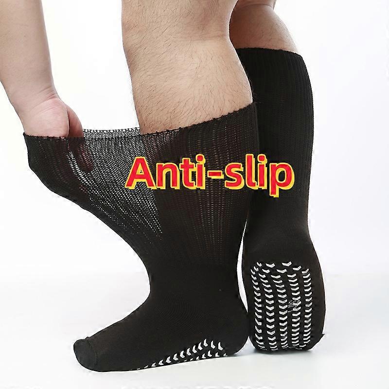 Unisex Anti-Slip Oversized Extra Wide Diabetic Socks Bariatric Gripper Socks with Good Elasticity for Swollen Feet Women's Men's