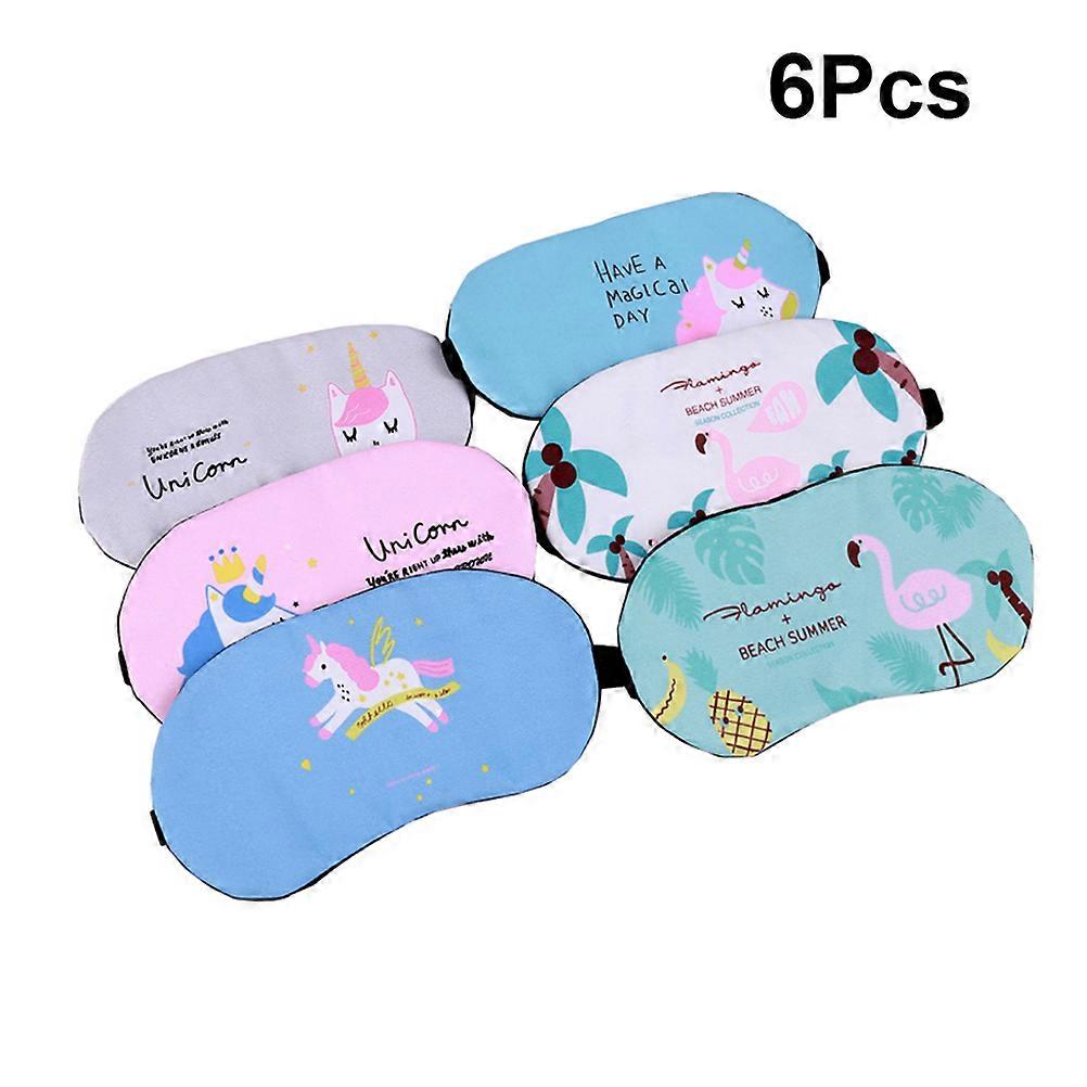 Cute Animal Eye Mask Shading Eyepatch Light Blocking Pink 20x10x1.1 Cm 6Pcs