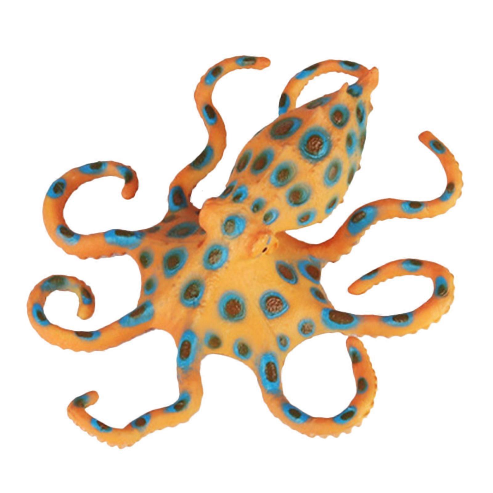 Plastic Octopus Model Simulation Figure for Decor 4Pcs Ornament