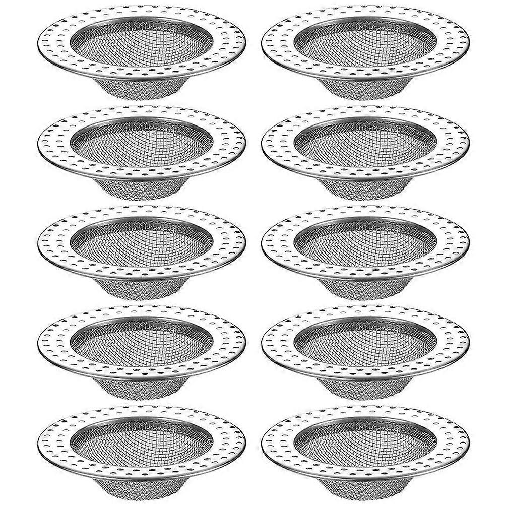 10Pcs Stainless Steel Drain Hair Catcher For Bathroom Floor Drain Usage With Round Shape And Tight Sealing Functionality
