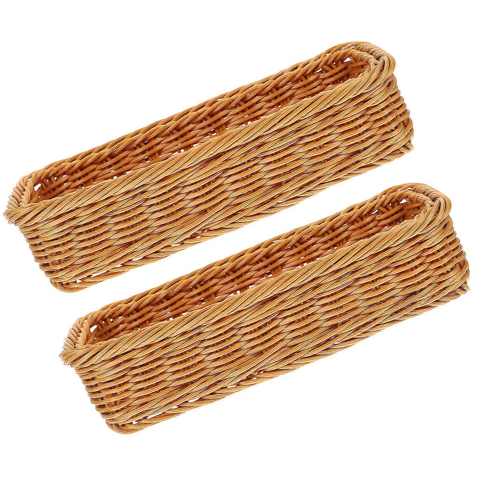 Multipurpose Storage Basket For Home Decoration And Gift Giving In Light Brown With Handcrafted Design And Rectangular Shape 8 Pcs