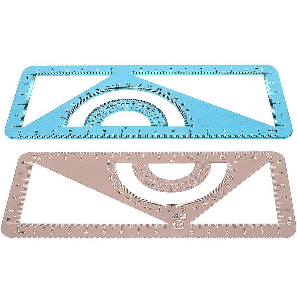 Multi-Functional Drafting Ruler For Engineers 6 Pcs Rectangular Metal Protractor For Drawing Projects And Accurate Measurement