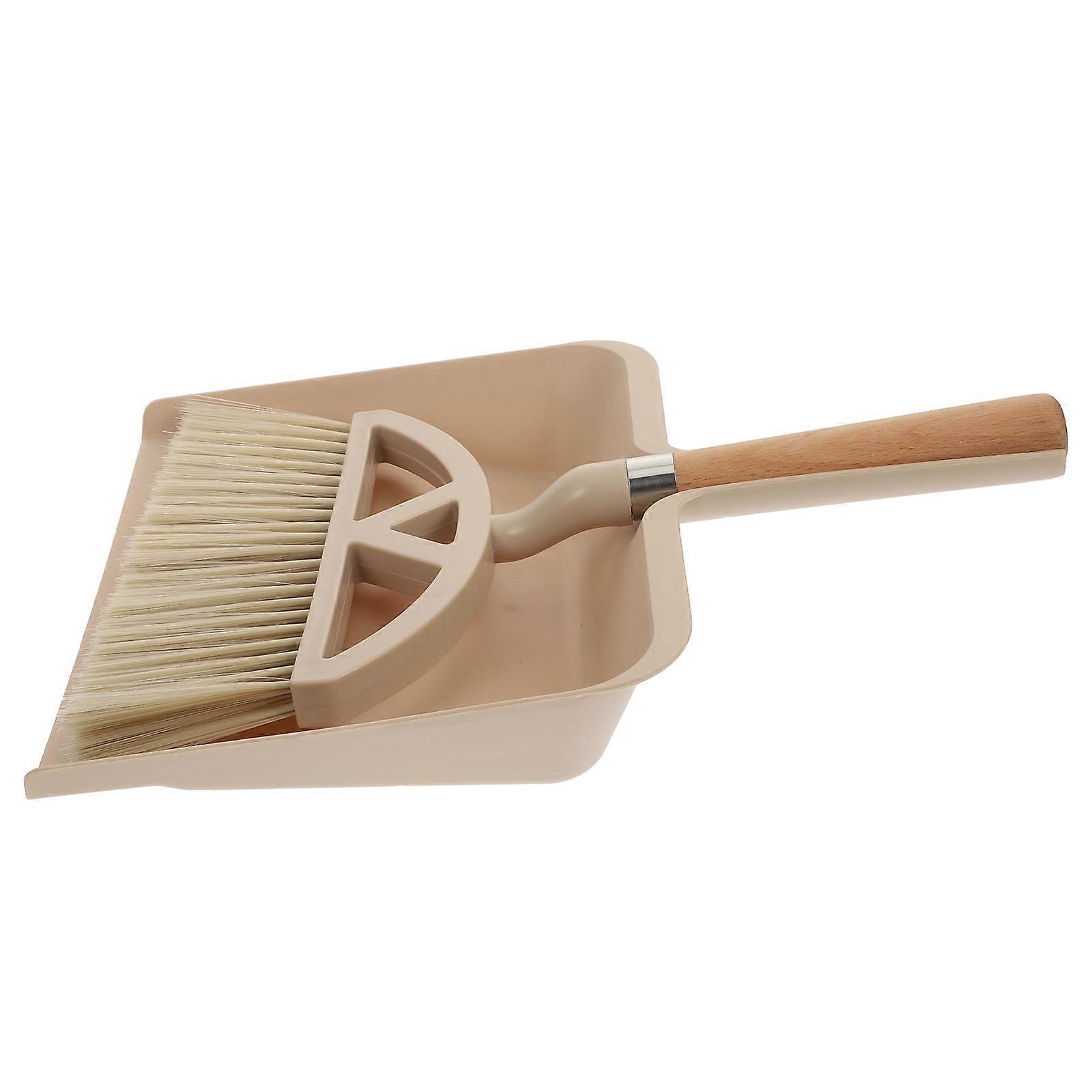 Table Dustpan And Brush Set Khaki Color Easy To Clean For Desktop Windowsill Counter 1Set