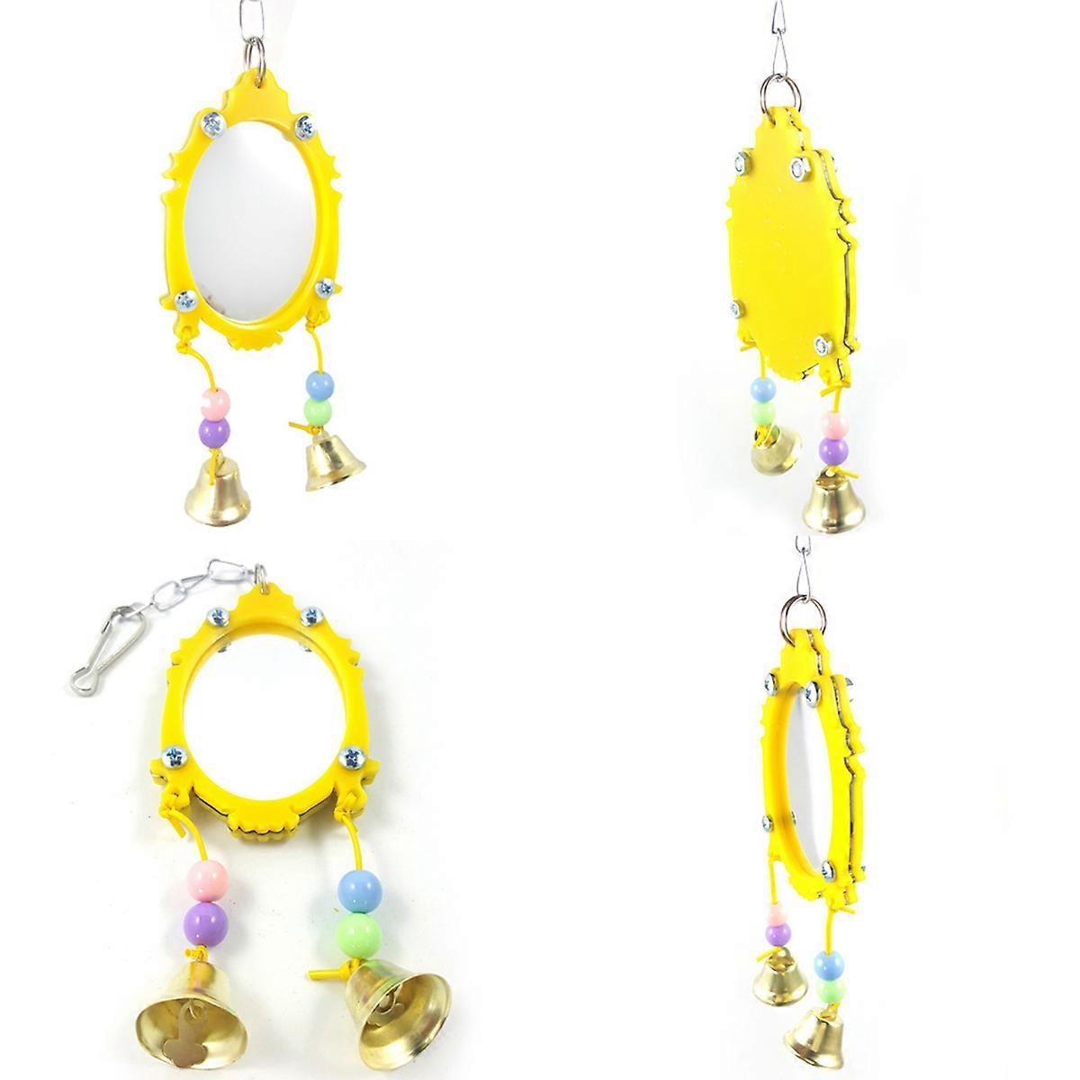 Parrot Toys Mirror Bird Toy for Bird Use 2Pcs Hanging Ornaments