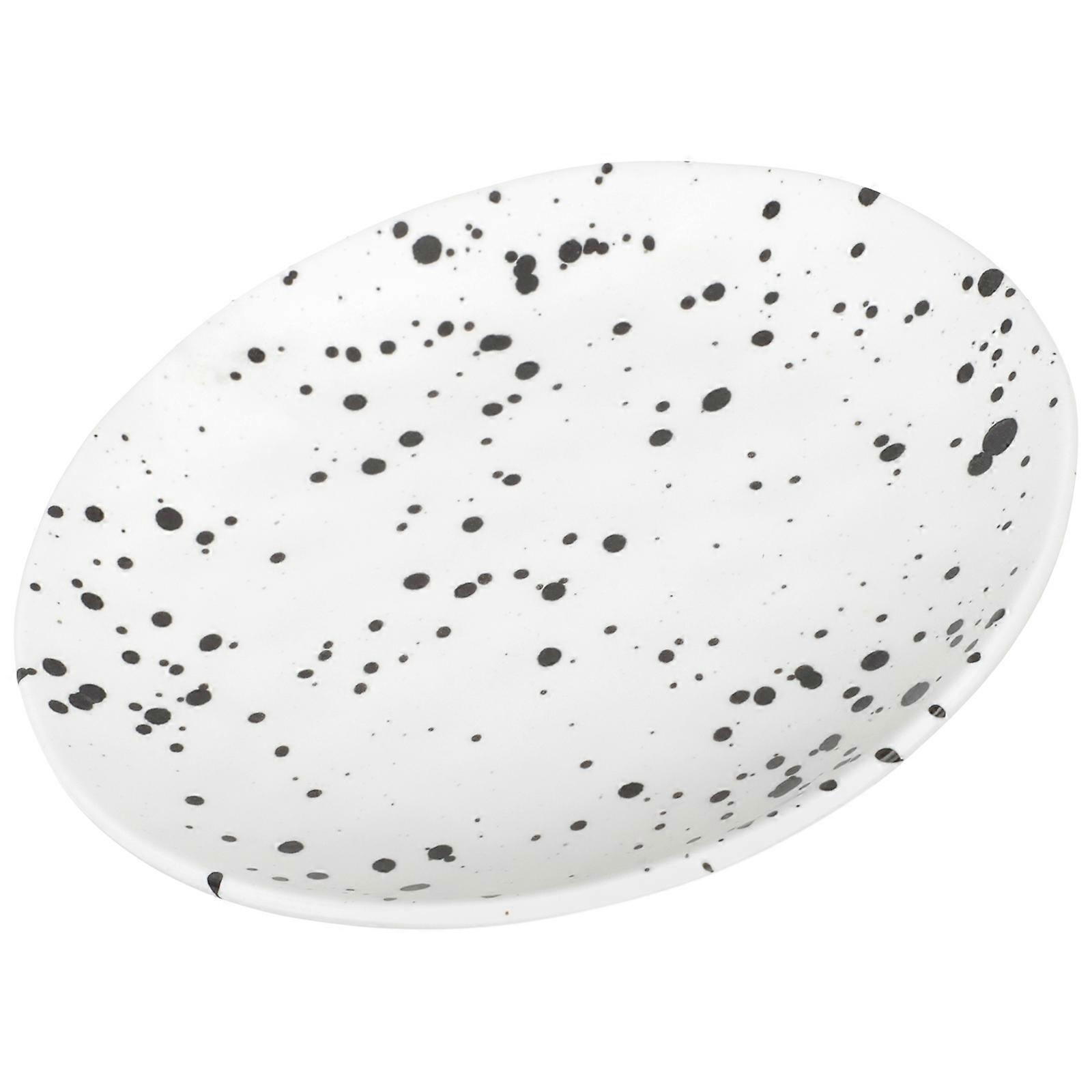 Black Breakfast Plate for Kitchen Use 3Pcs Ceramic Porcelain Serving Dish