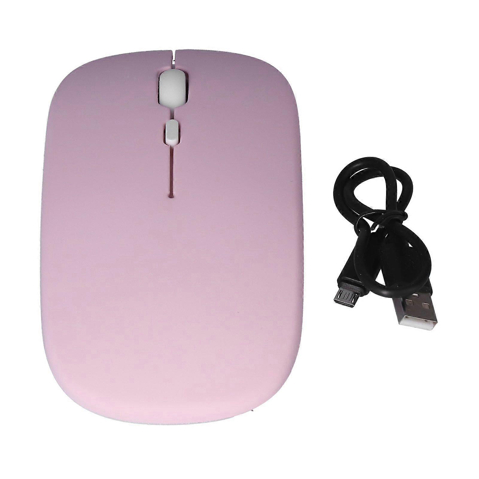 Wireless Mouse Rechargeable DualMode 2.4G Ergonomic Mute Optical Computer Accessories(Pink )