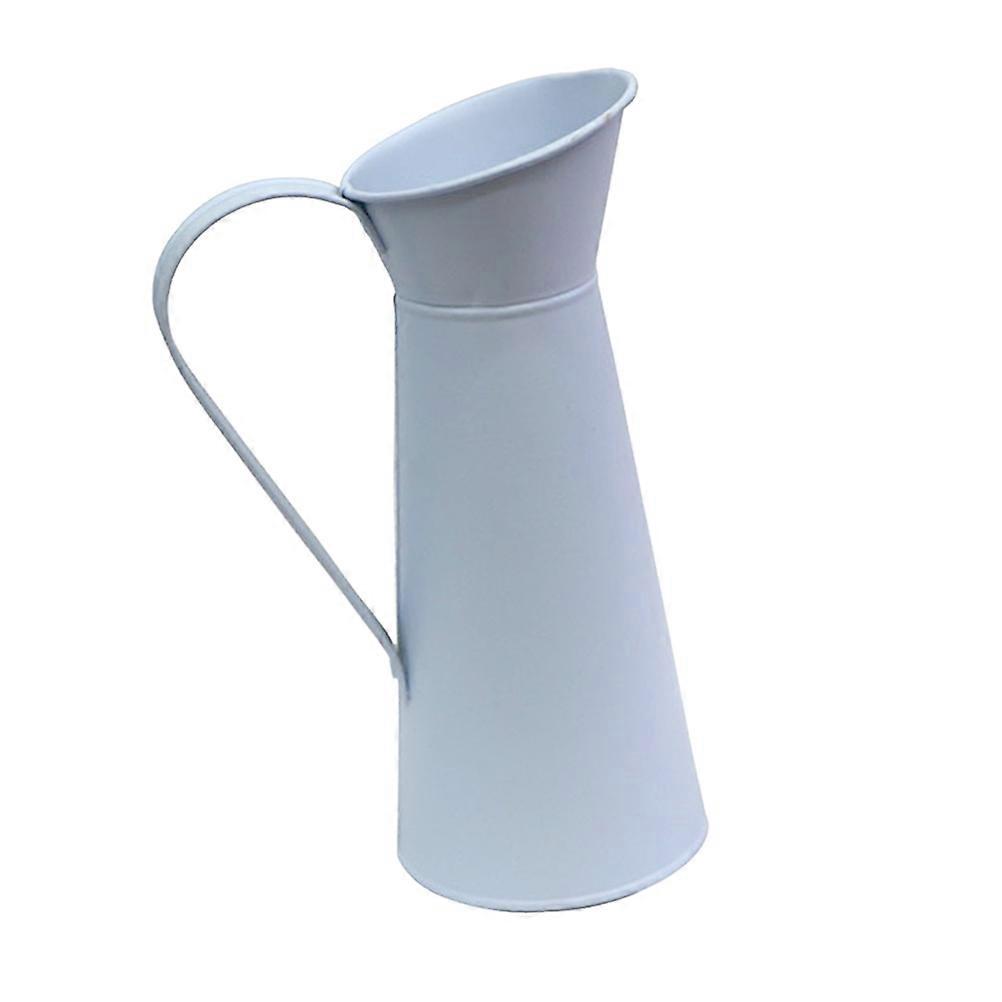 Iron Pitcher Watering Can 2Pcs Simple Mini Home Office Table Decoration Kettle White Color Watering
