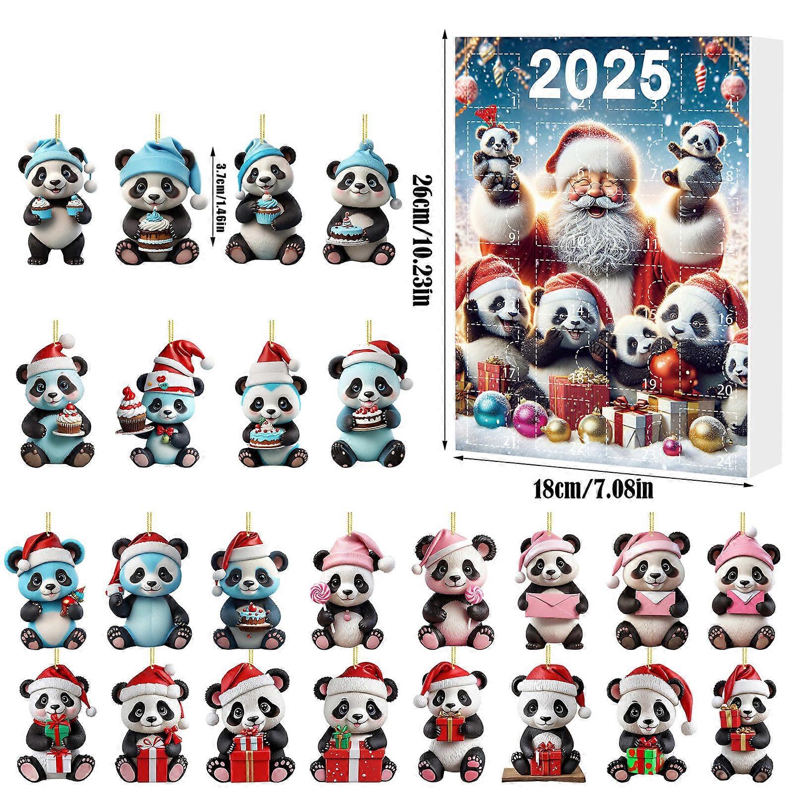 Acrylic Panda Pendant Christmas Tree Ornament Christmas Advent Blind Box Countdown Calendar Blind Box