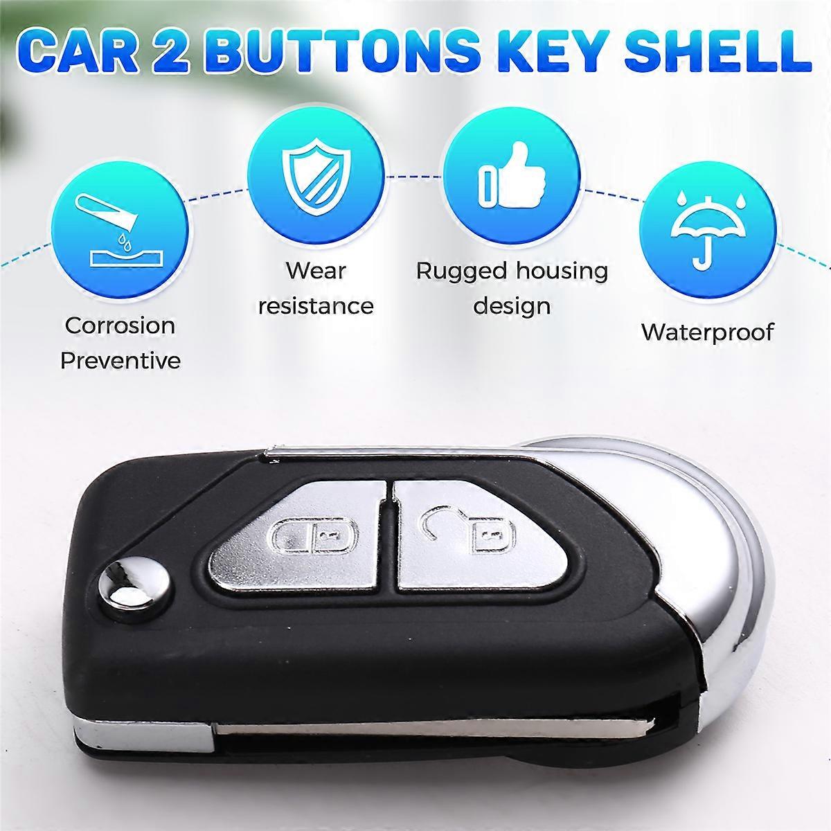Car 2 Buttons Key Shell Folding Remote Control Key Shell for 