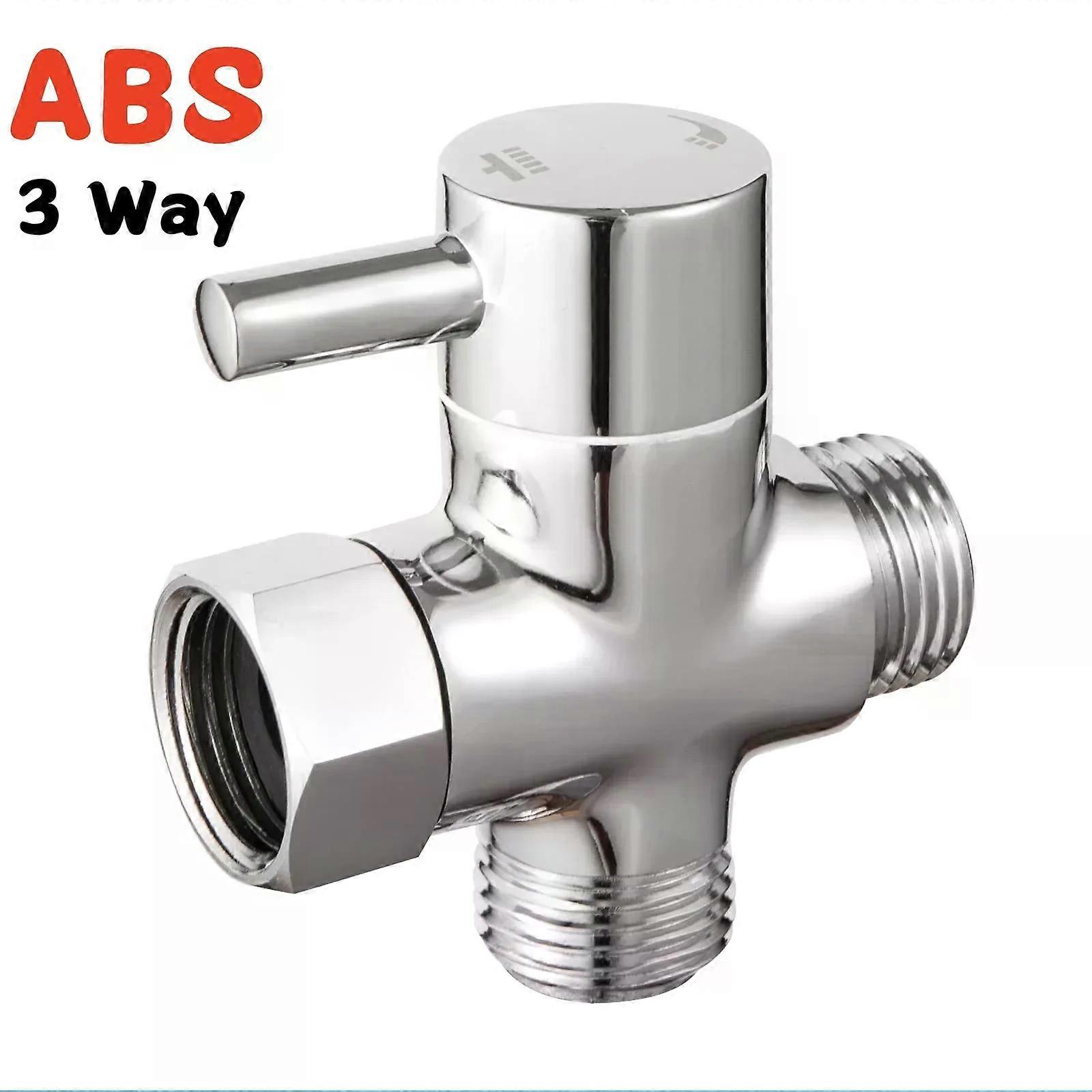 Brass 3-Way Diverter Valve G1/2" Water Separator Shower Arm Tee Adapter Faucet Cartridges for Hand Shower and Fixed Shower Head