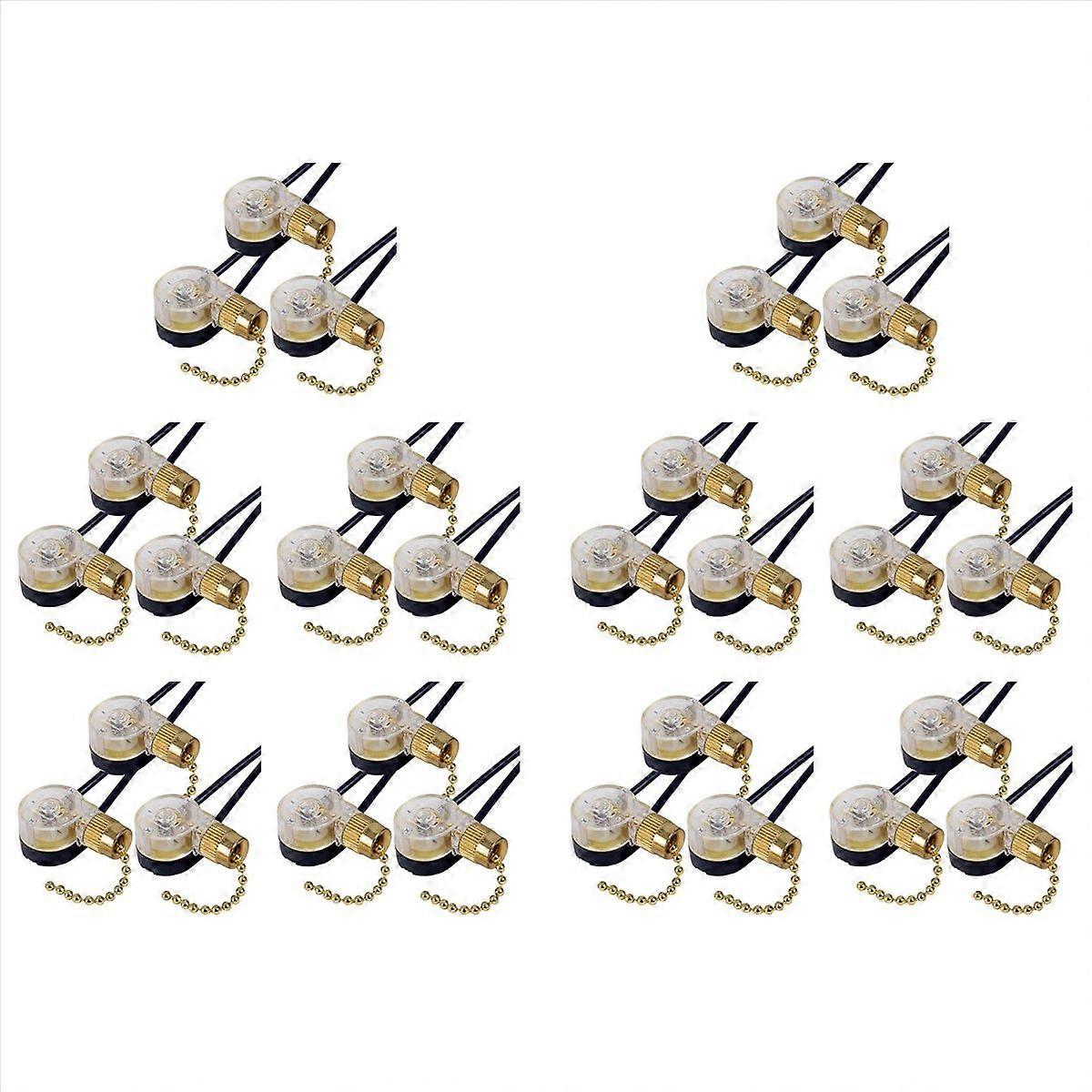 3Pack Ceiling Fan Light Switch ZE-109 Fan Switch Ceiling Pull Chain Switch Replacement