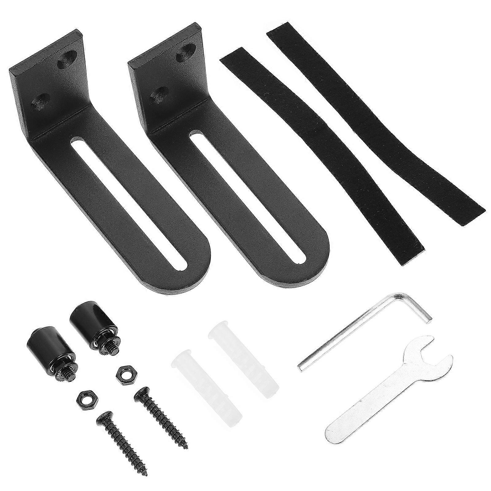 Barn Door Floor Guide Bottom Adjustable Roller Black 4Pcs